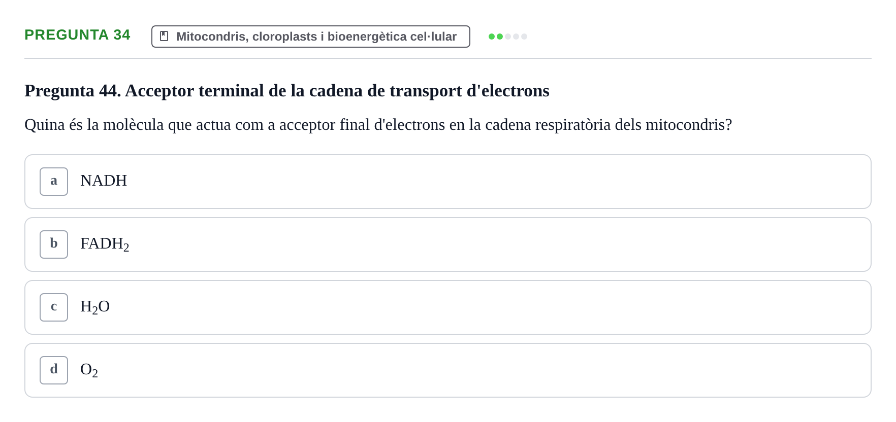 Enunciado: Pregunta 34 · Biología Celular UAB Examen 2n Parcial Biologia Cel·lular