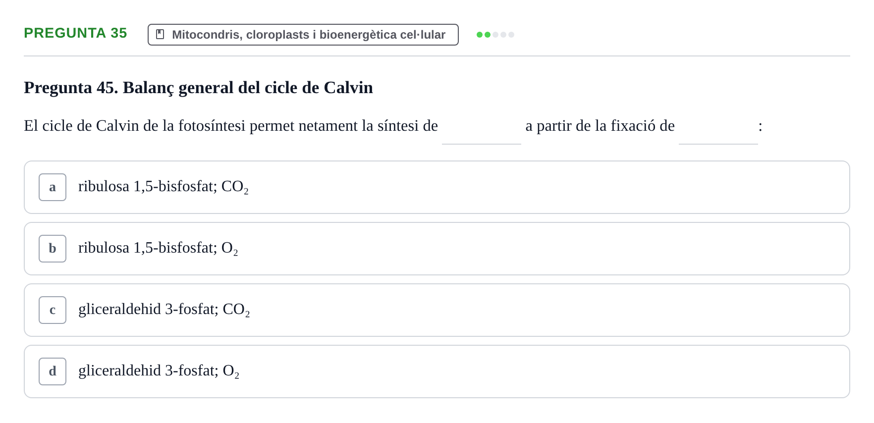 Enunciado: Pregunta 35 · Biología Celular UAB Examen 2n Parcial Biologia Cel·lular