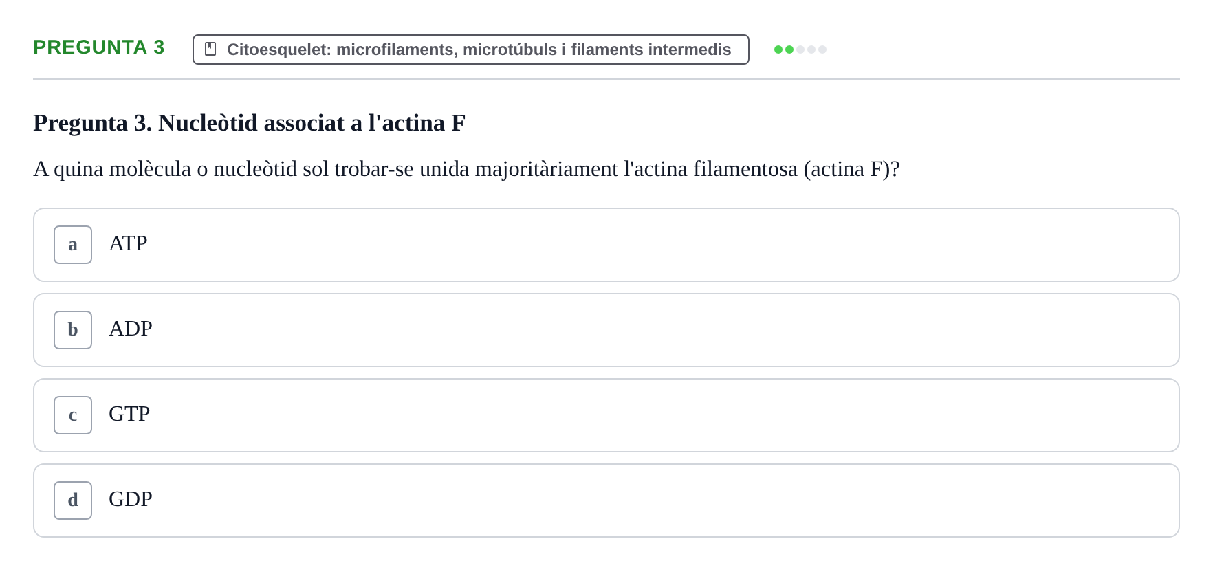 Enunciado: Pregunta 3 · Biología Celular UAB Examen 2n Parcial Biologia Cel·lular