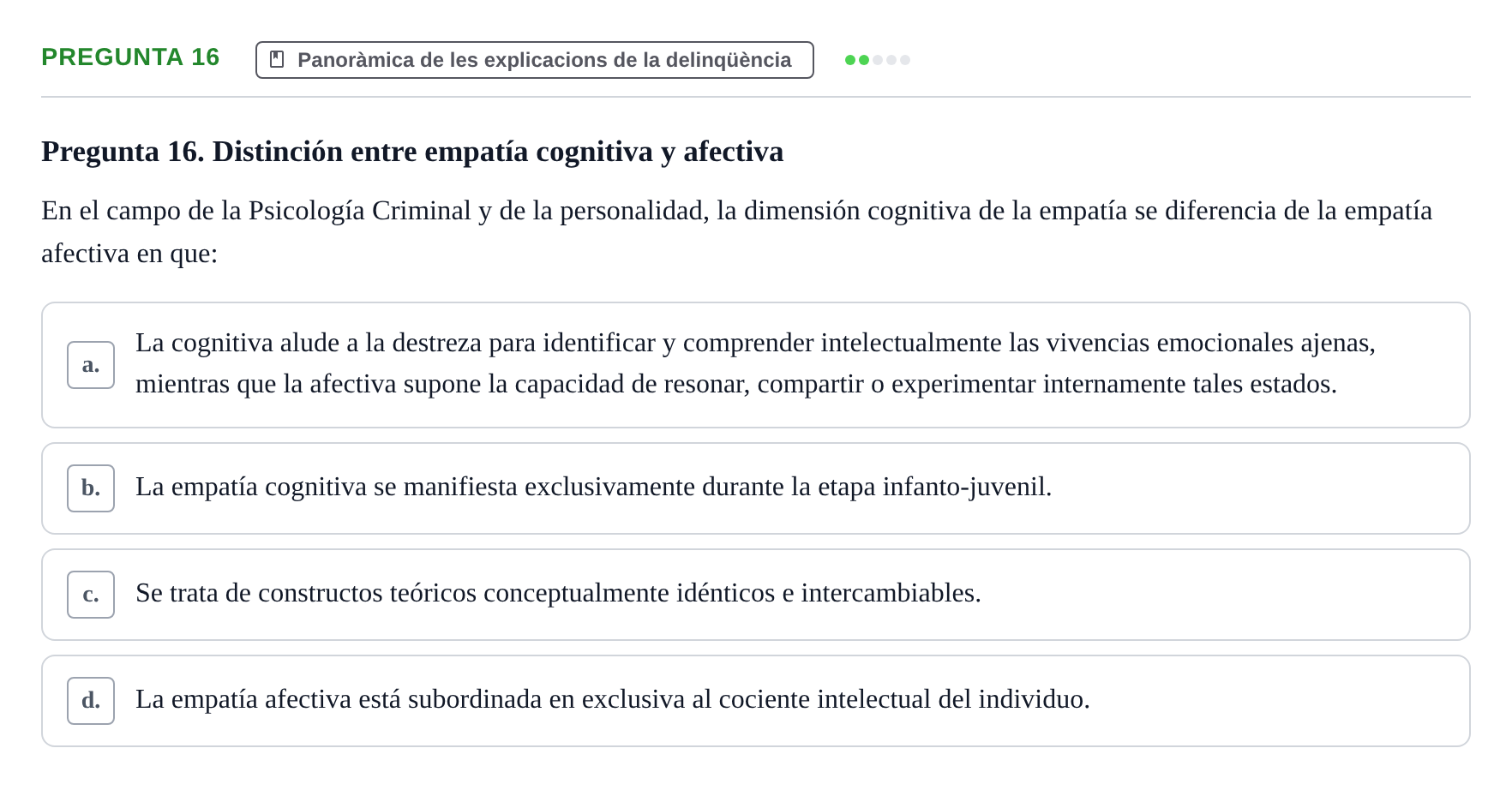 Enunciado: Pregunta 16