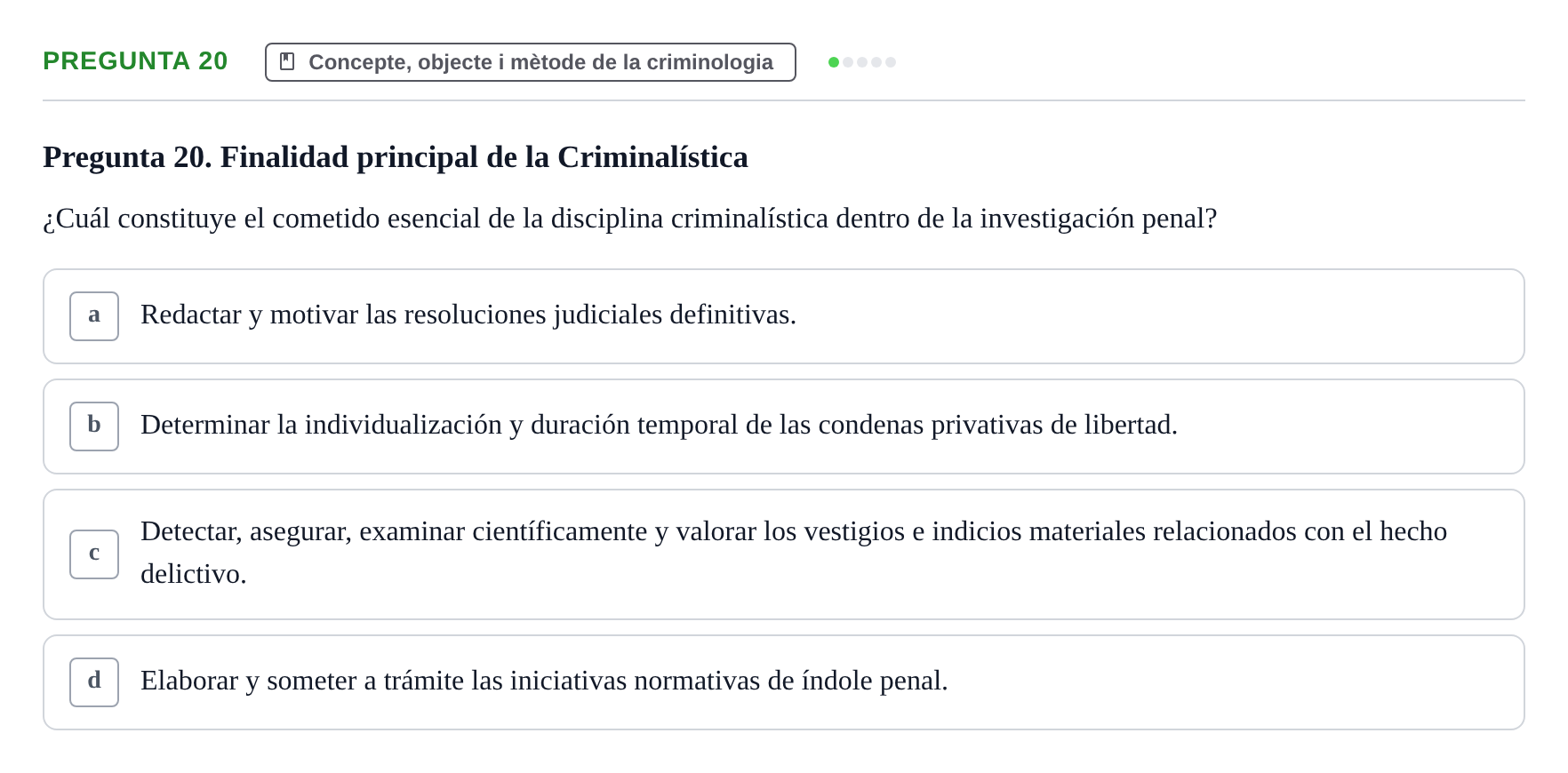 Enunciado: Pregunta 20