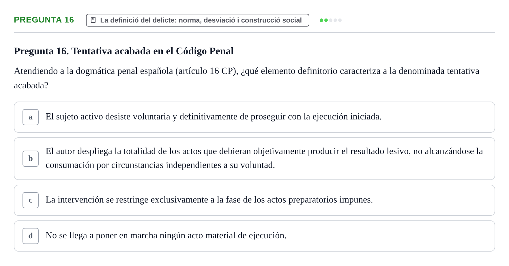 Enunciado: Pregunta 16
