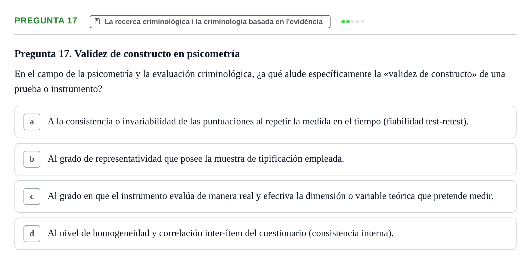 Enunciado: Pregunta 17