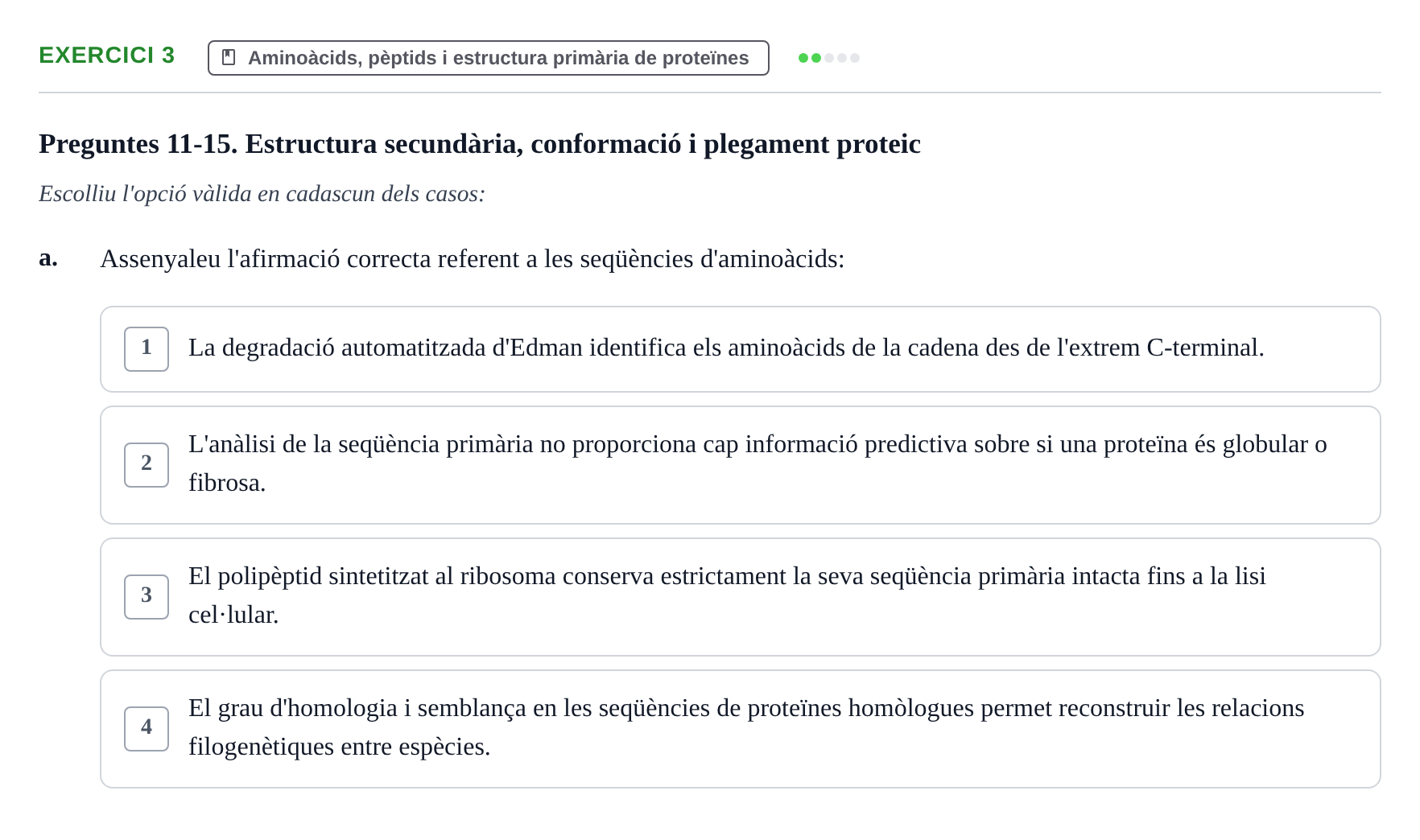 Enunciado: Ejercicio 3 - Aminoàcids, pèptids i estructura primària de… · Estructura i Funció de Biomolècules UAB Exemples
