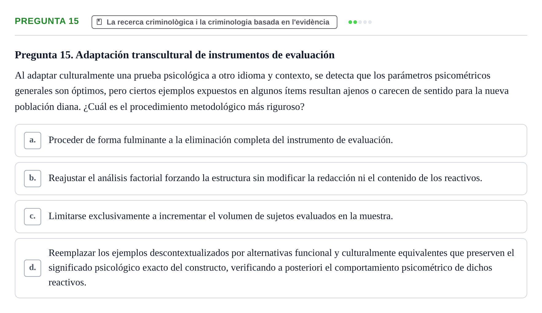 Enunciado: Pregunta 15