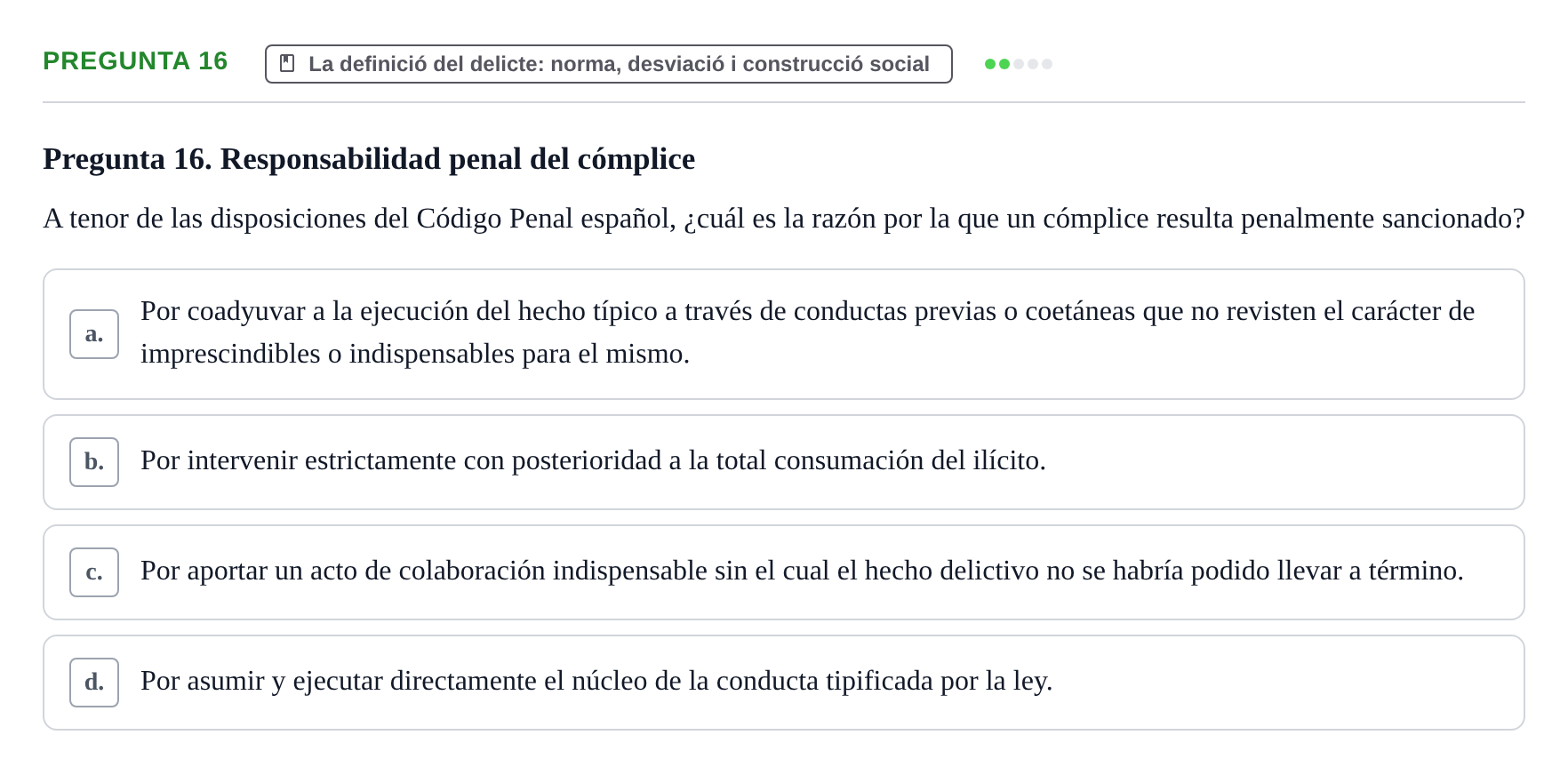 Enunciado: Pregunta 16