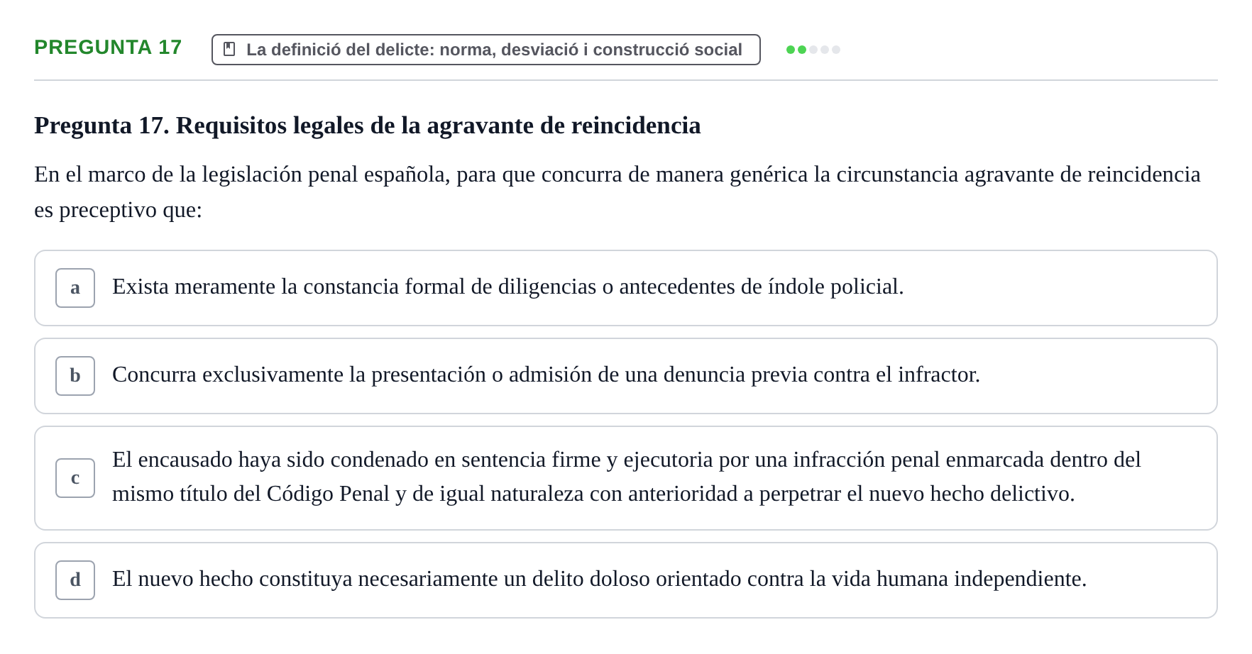 Enunciado: Pregunta 17