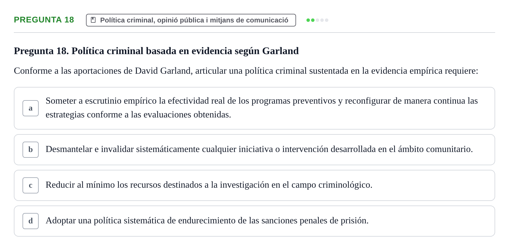 Enunciado: Pregunta 18