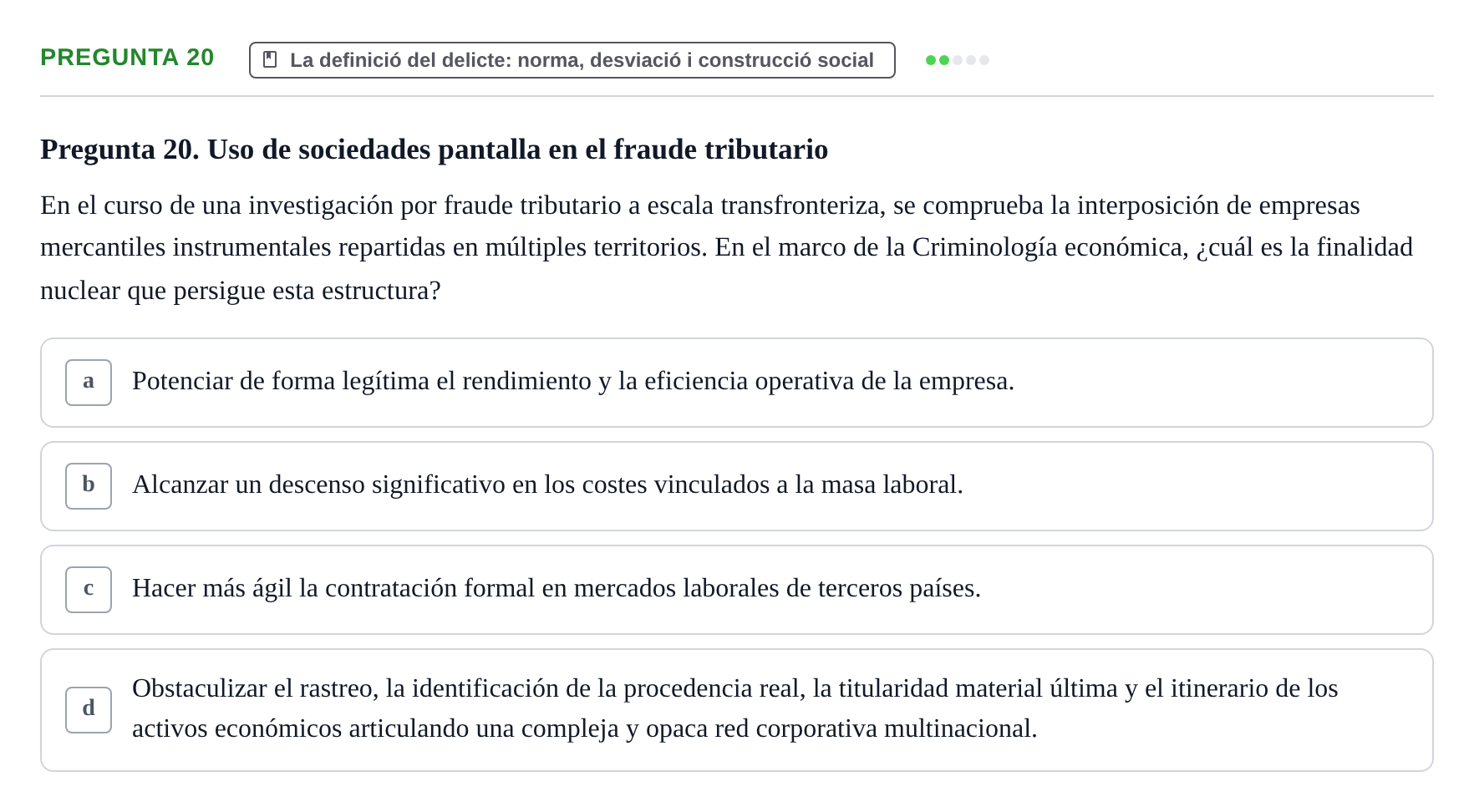 Enunciado: Pregunta 20