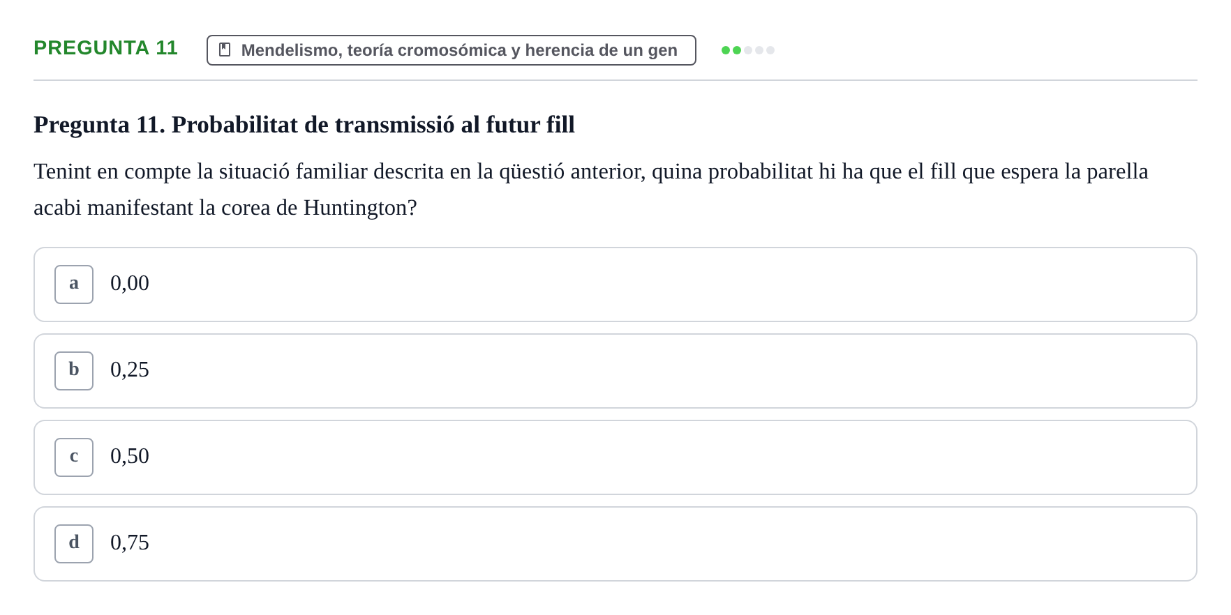 Enunciado: Pregunta 11 · Genética UAB 2013