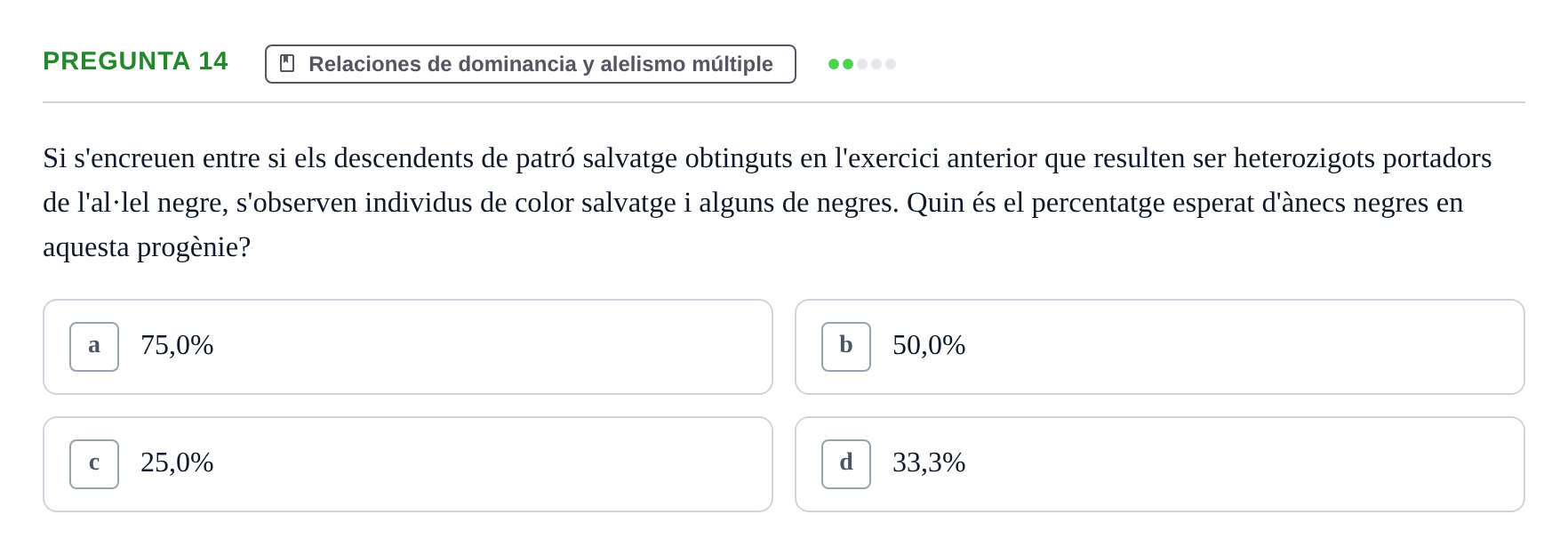 Enunciado: Pregunta 14 · Genética UAB 2013