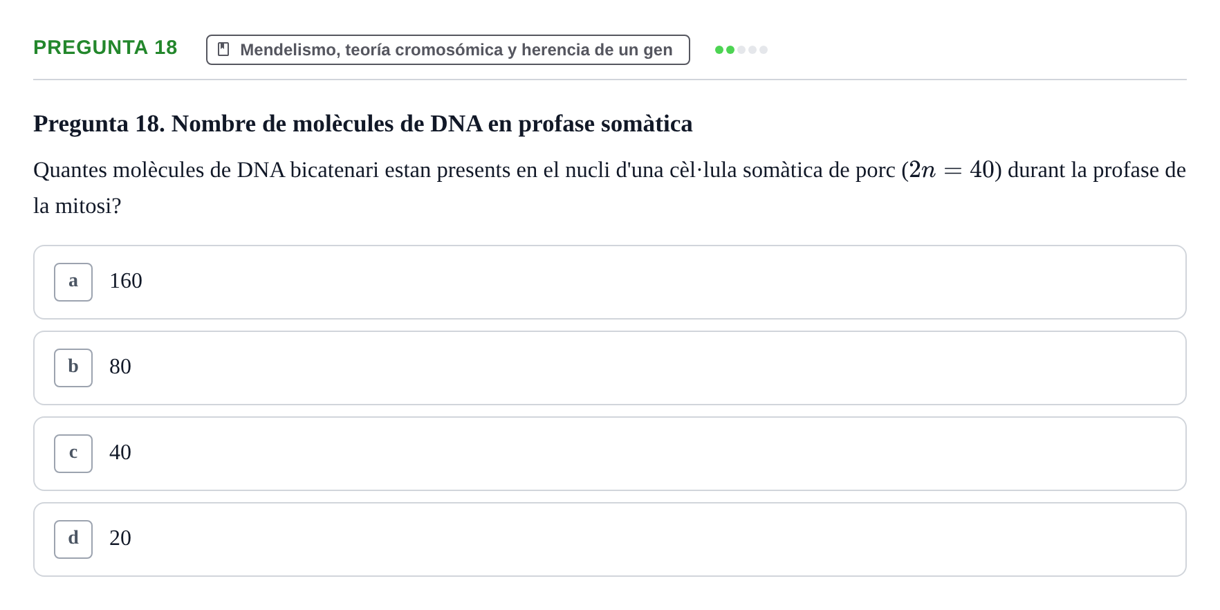 Enunciado: Pregunta 18 · Genética UAB 2013