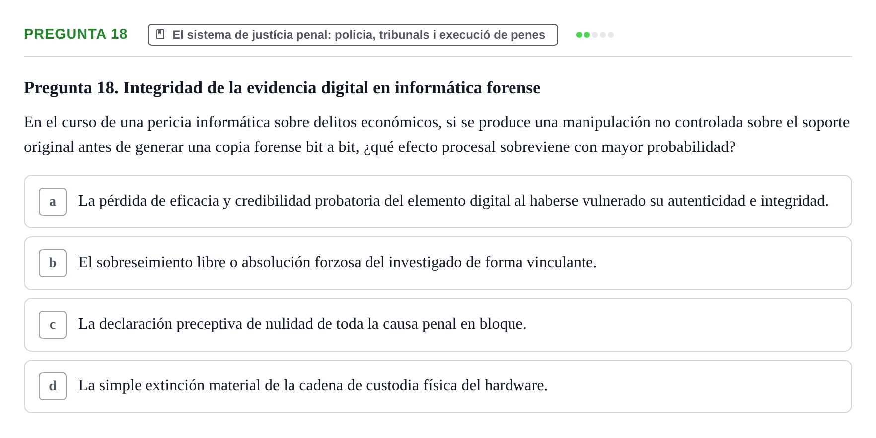 Enunciado: Pregunta 18