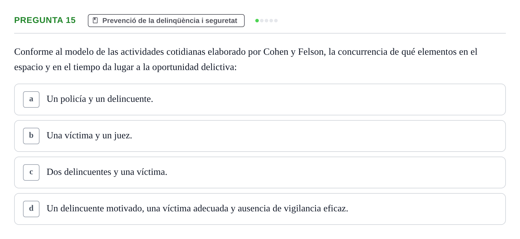 Enunciado: Pregunta 15