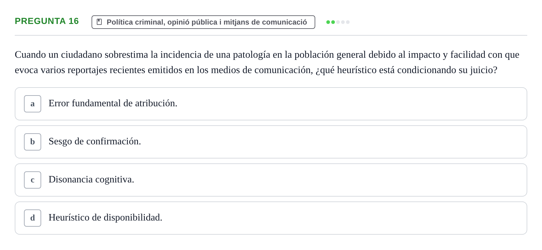 Enunciado: Pregunta 16
