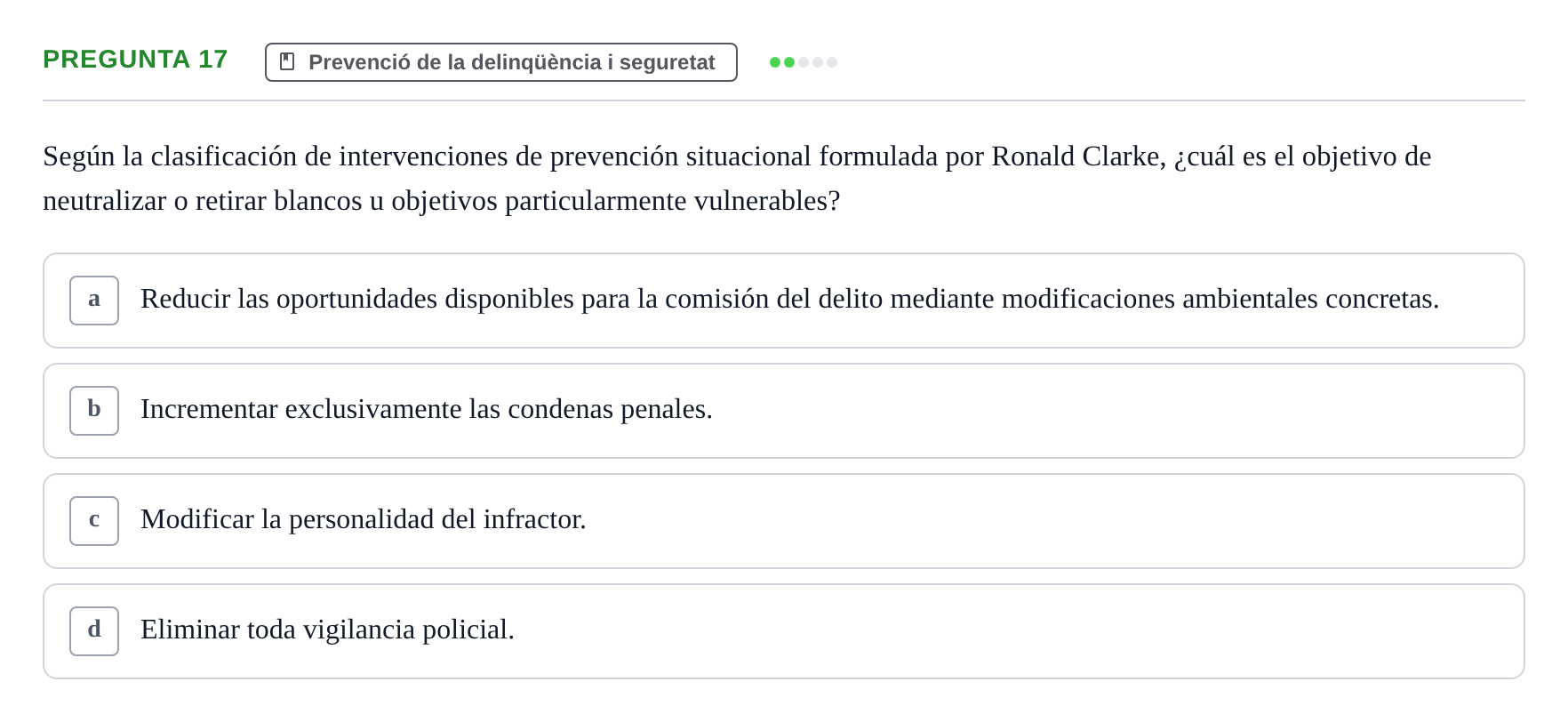Enunciado: Pregunta 17