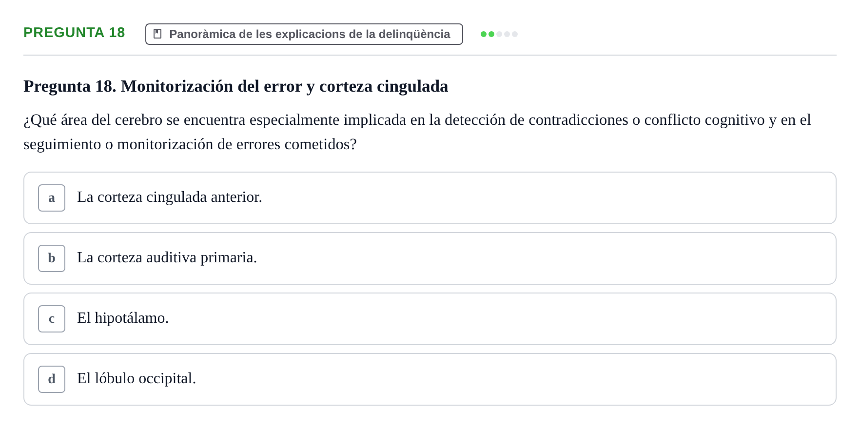 Enunciado: Pregunta 18