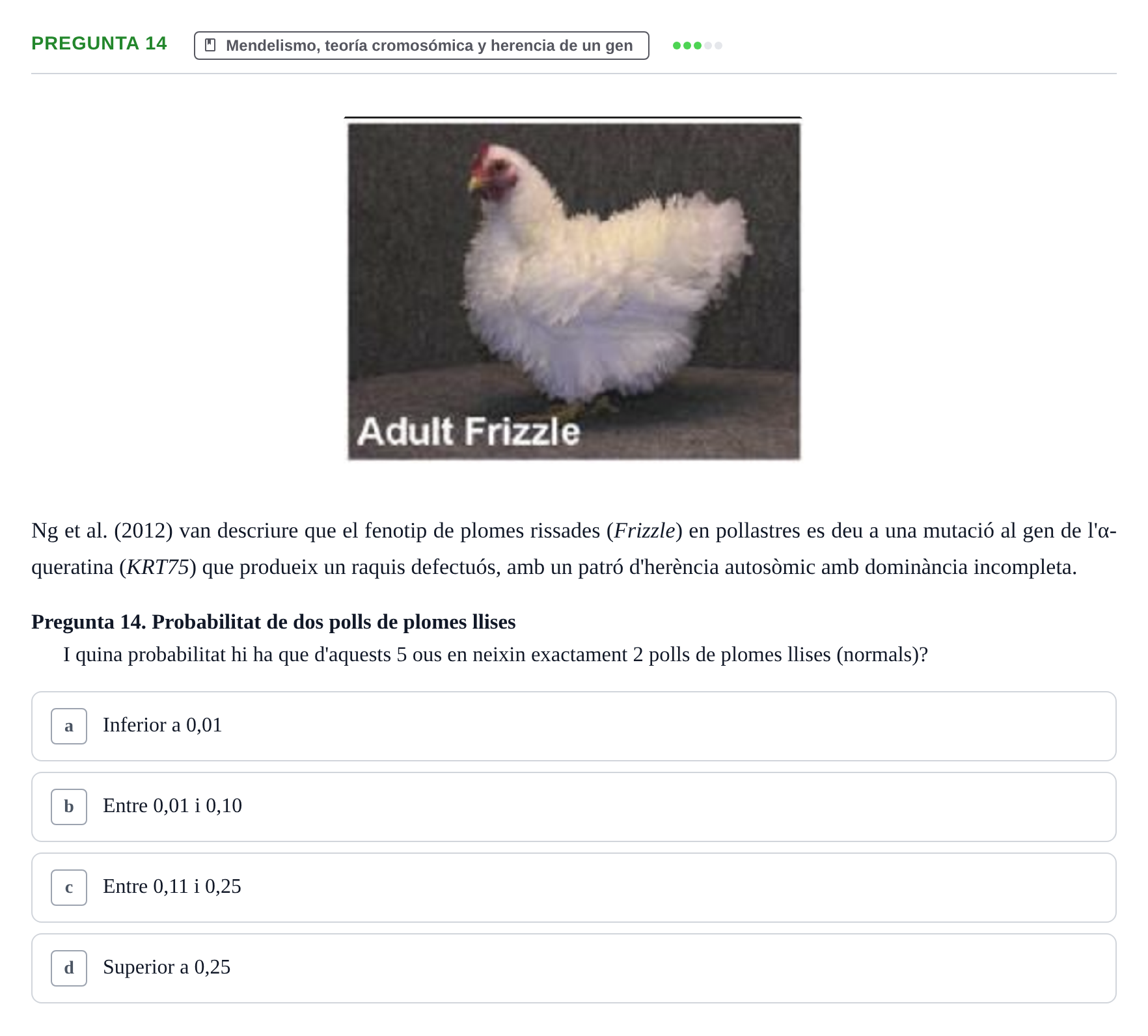 Enunciado: Pregunta 14 · Genética UAB 2015