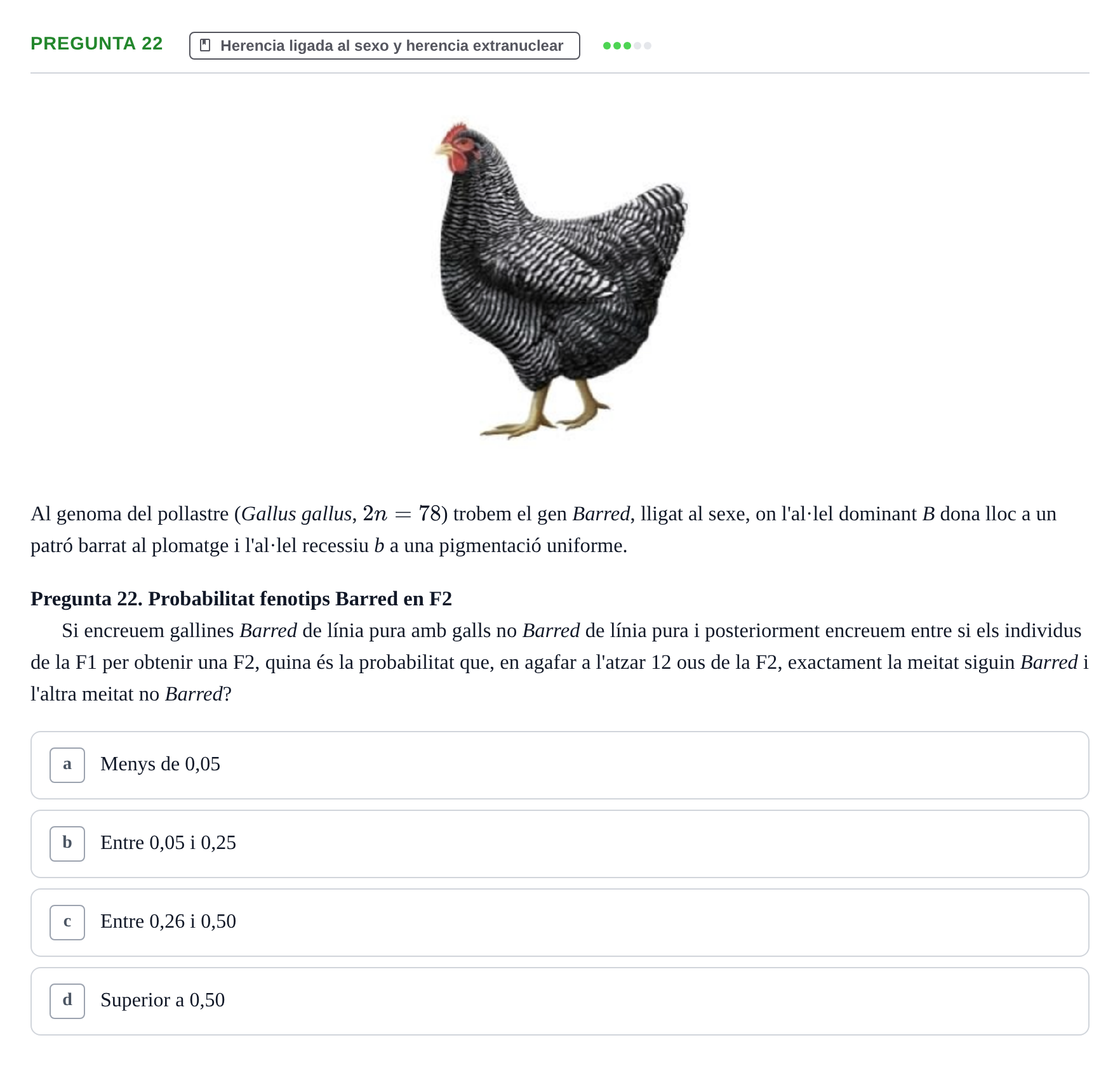 Enunciado: Pregunta 22 · Genética UAB 2015