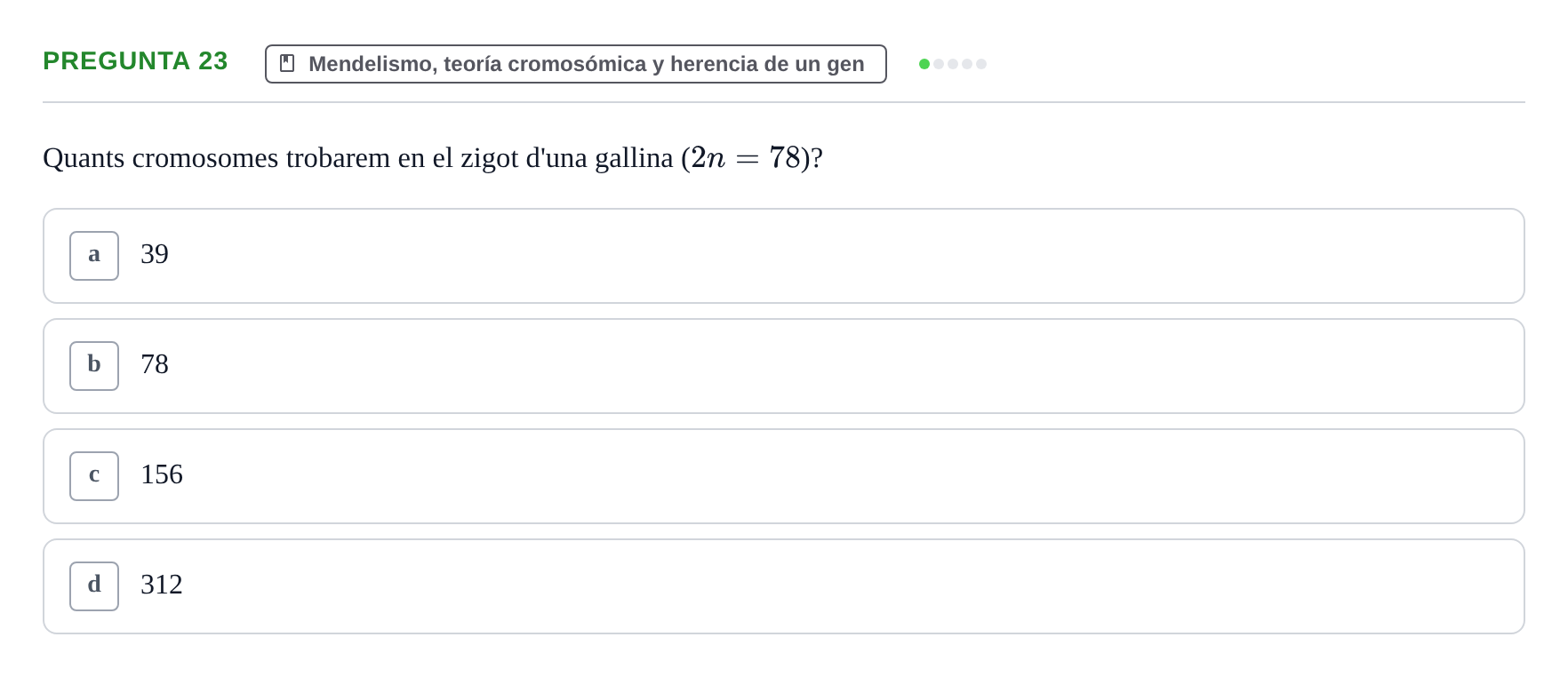 Enunciado: Pregunta 23 · Genética UAB 2015