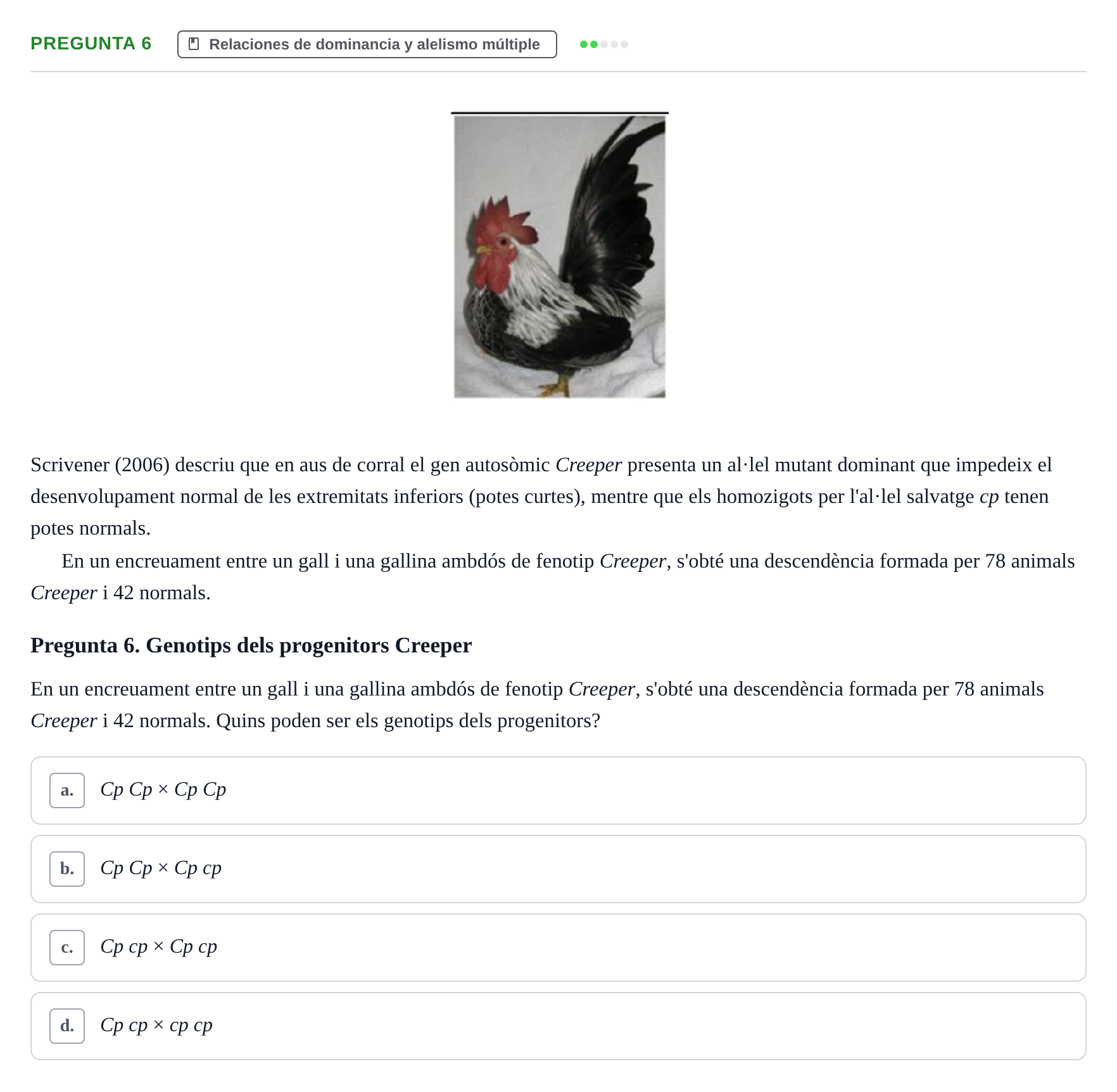 Enunciado: Pregunta 6 · Genética UAB 2015