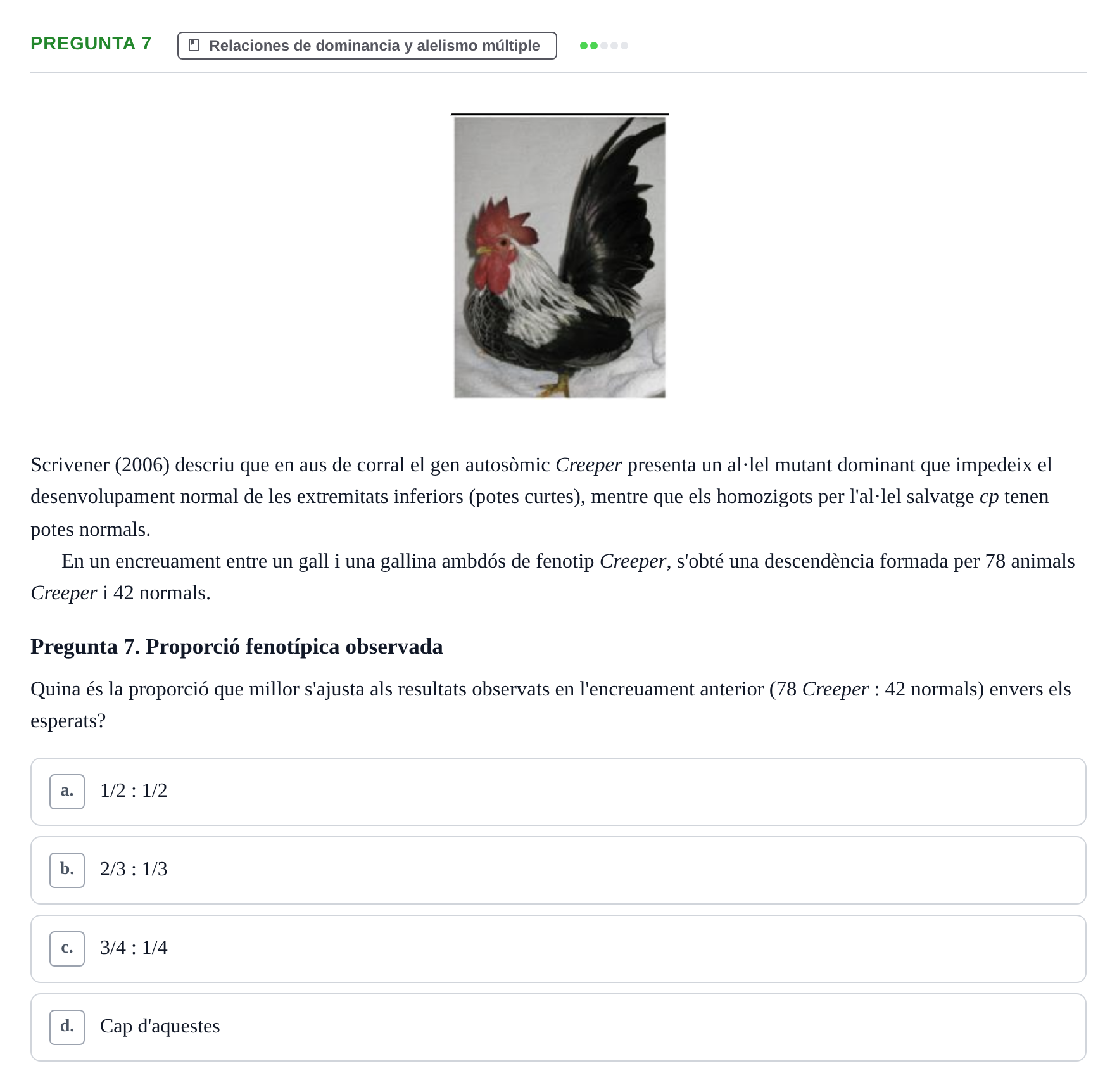 Enunciado: Pregunta 7 · Genética UAB 2015
