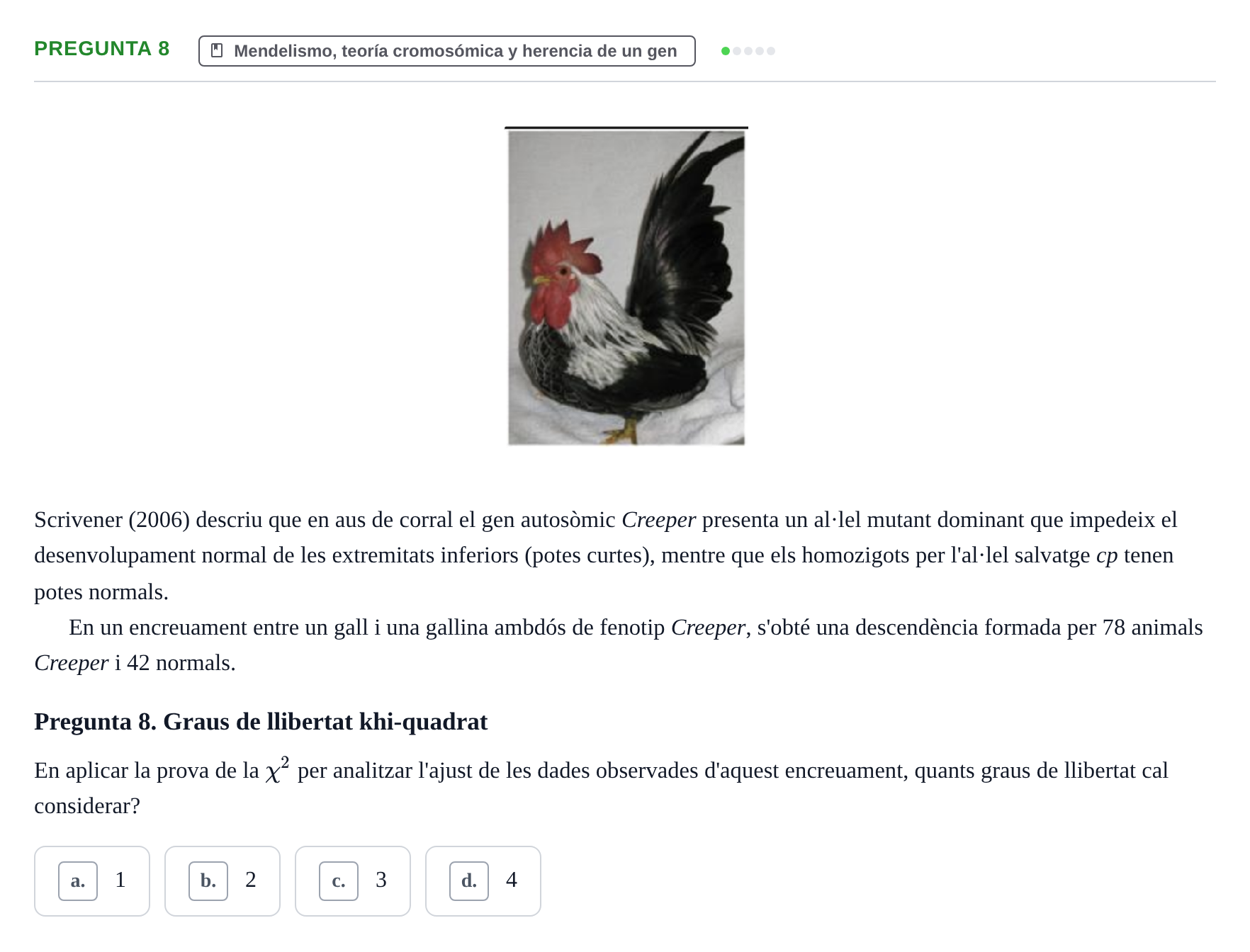 Enunciado: Pregunta 8 · Genética UAB 2015