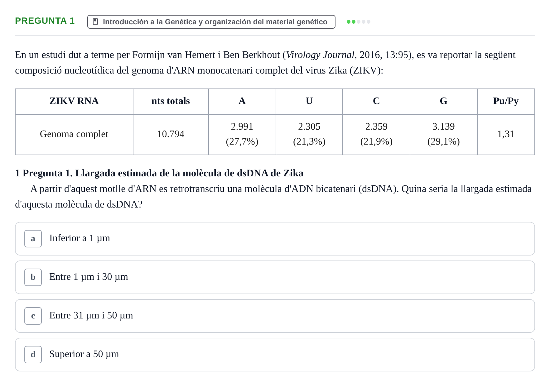 Enunciado: Pregunta 1 · Genética UAB 2016