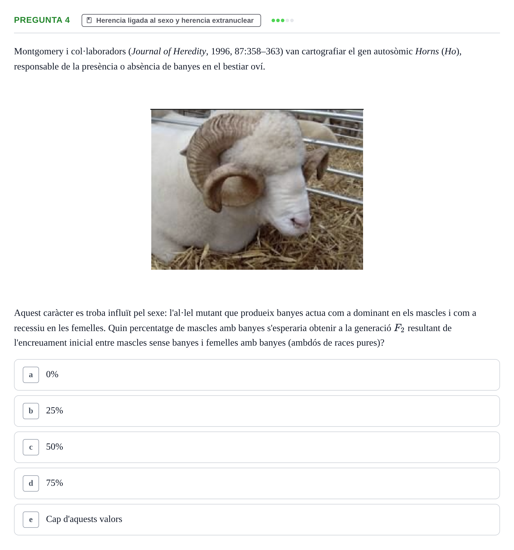 Enunciado: Pregunta 4 · Genética UAB 2016