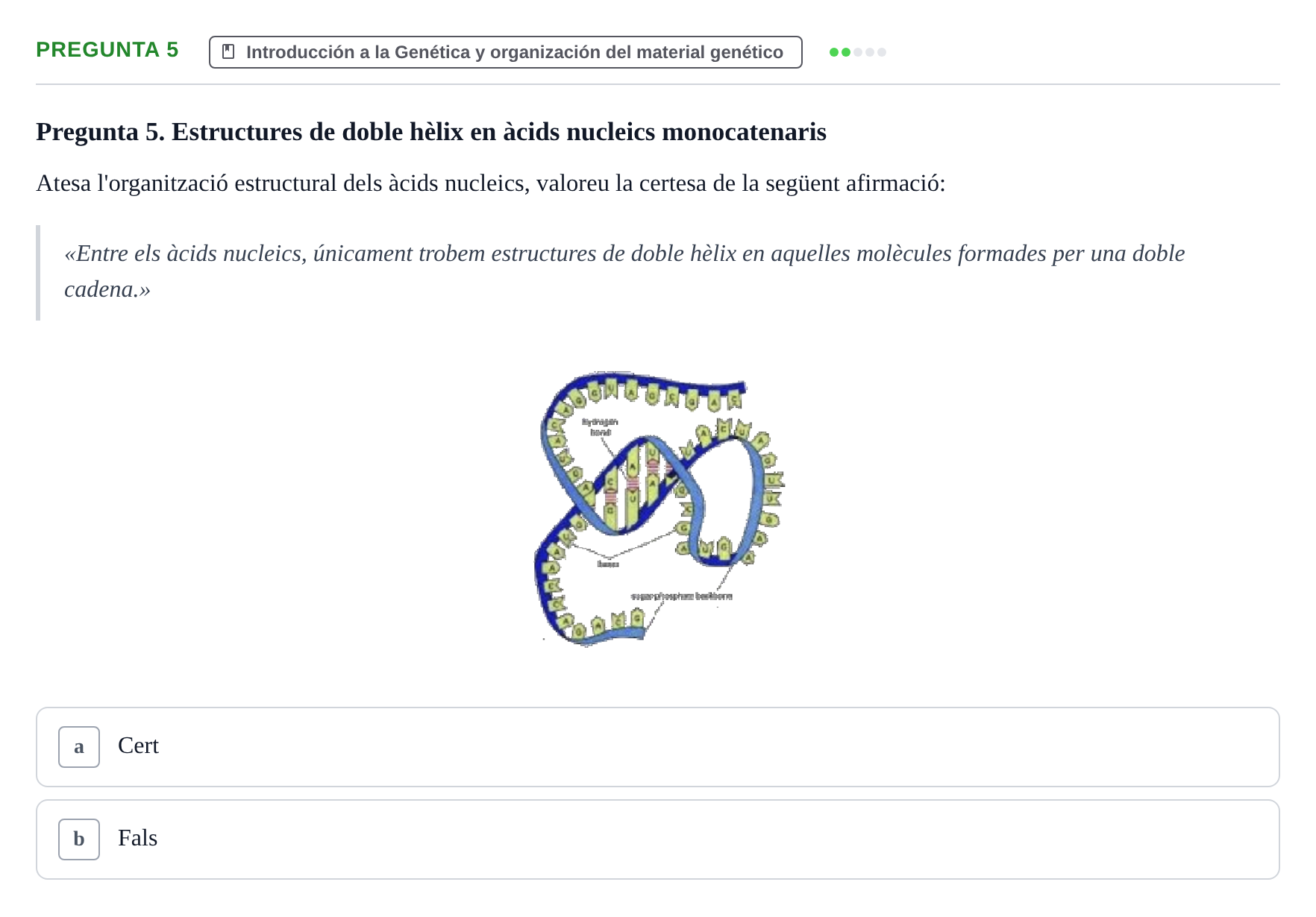 Enunciado: Pregunta 5 · Genética UAB 2016