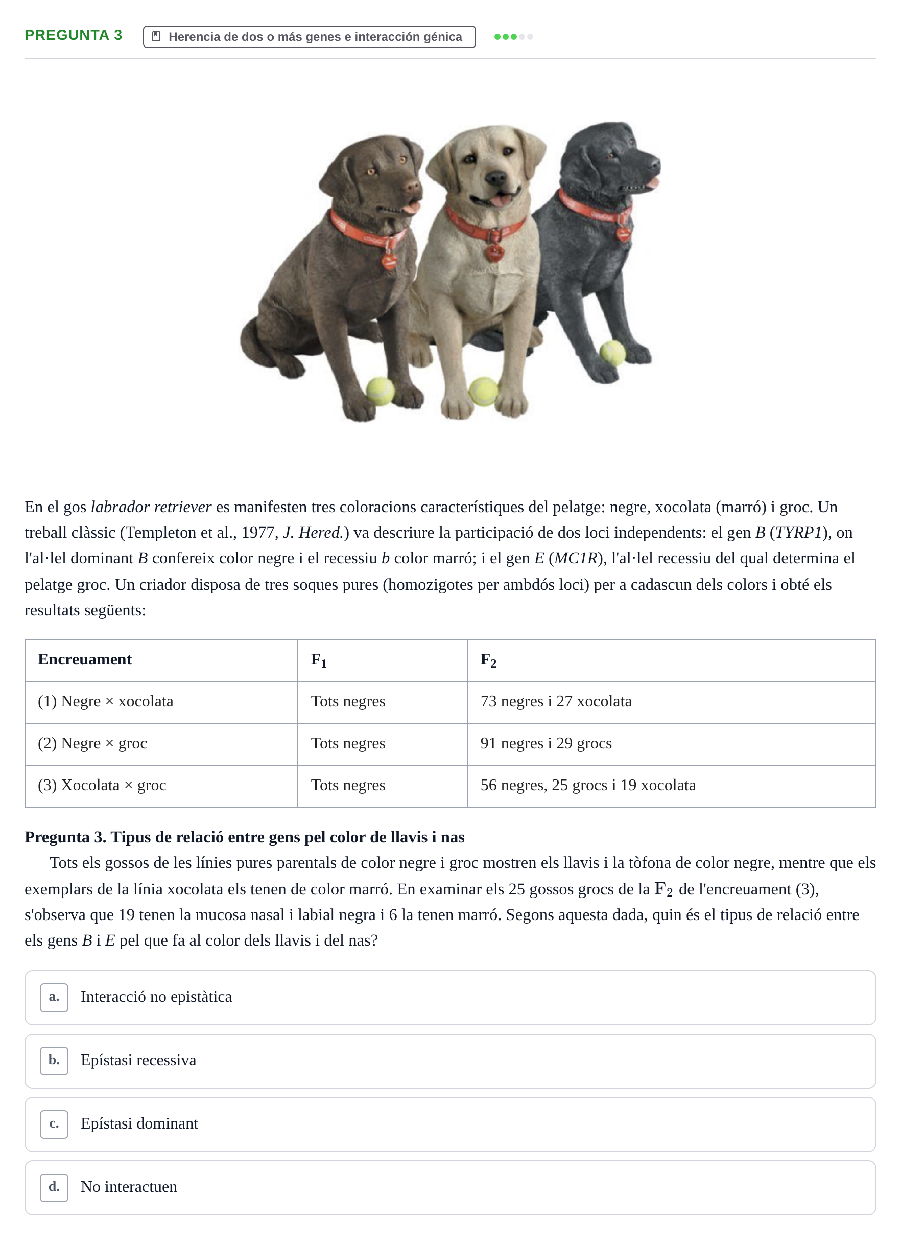 Enunciado: Pregunta 3 · Genética UAB 2015
