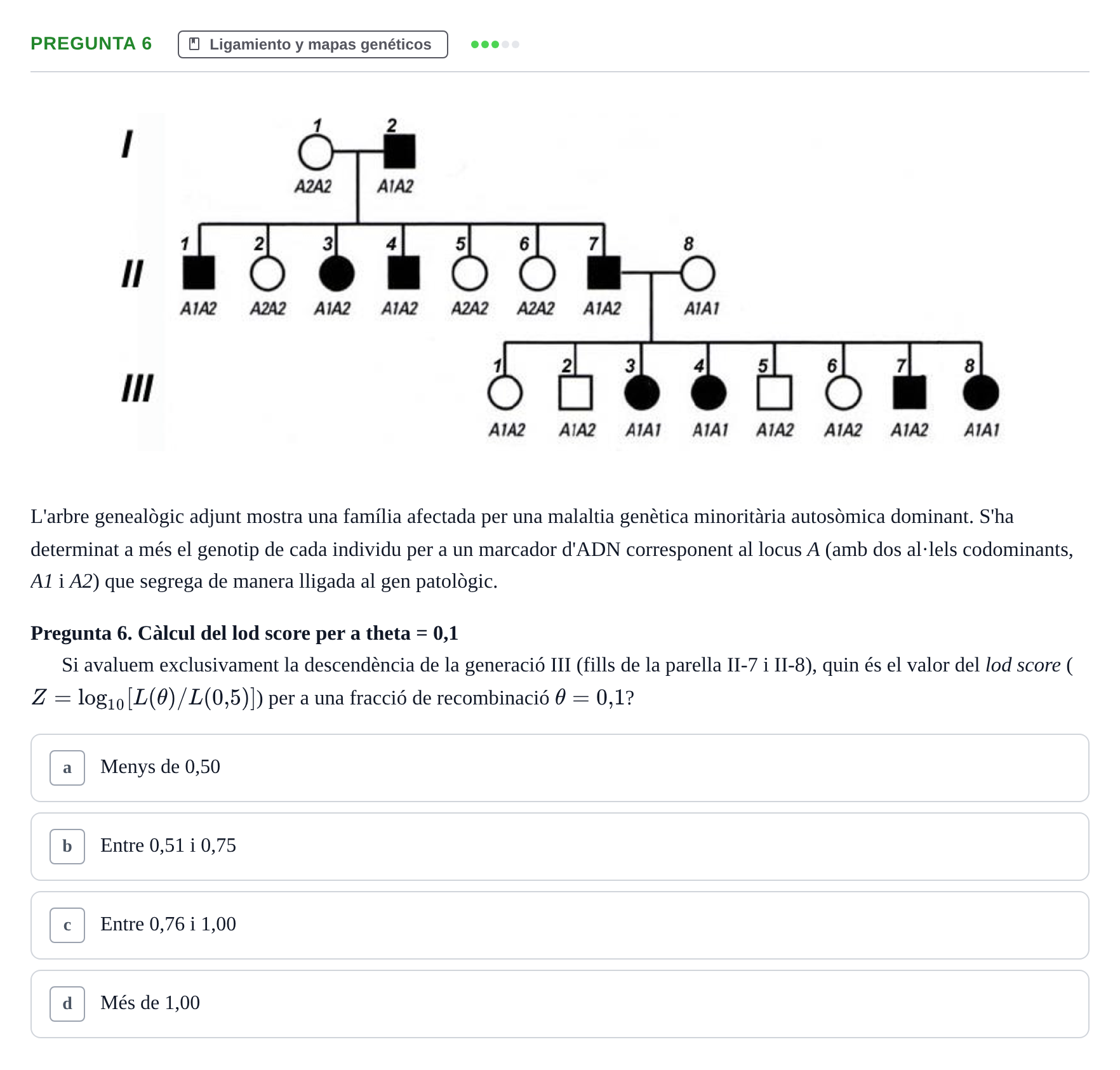 Enunciado: Pregunta 6 · Genética UAB 2015