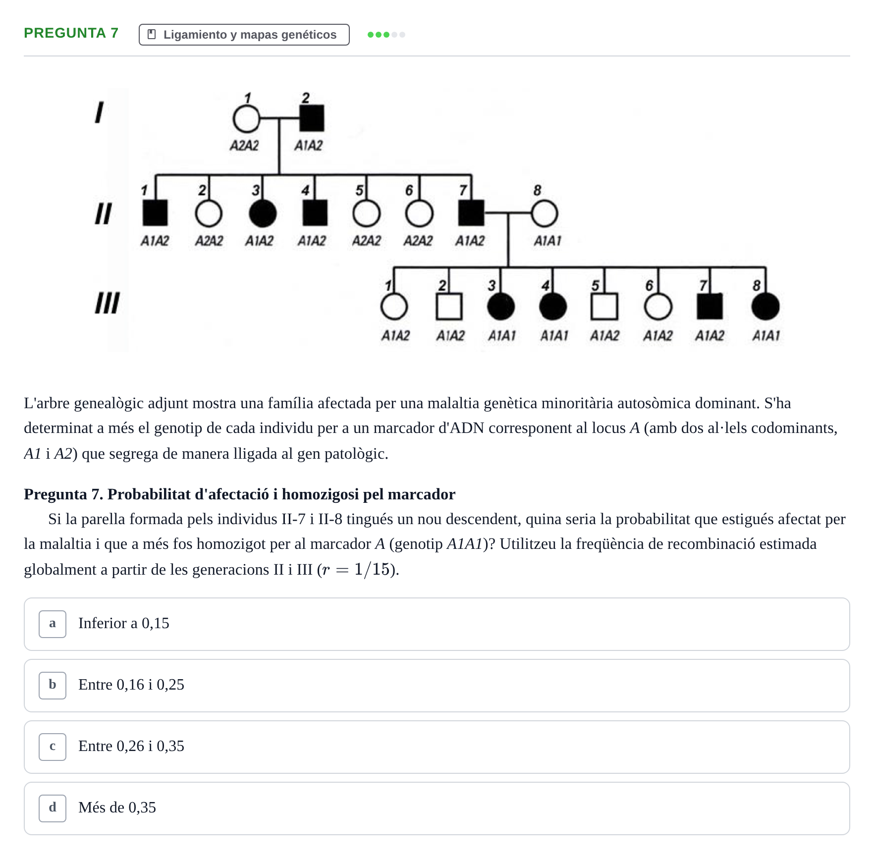 Enunciado: Pregunta 7 · Genética UAB 2015