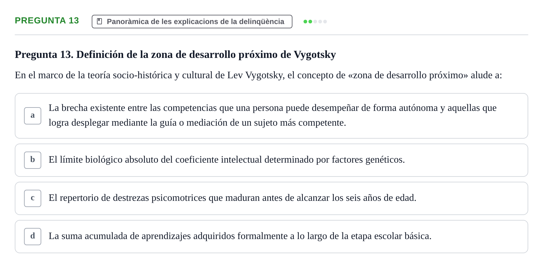Enunciado: Pregunta 13