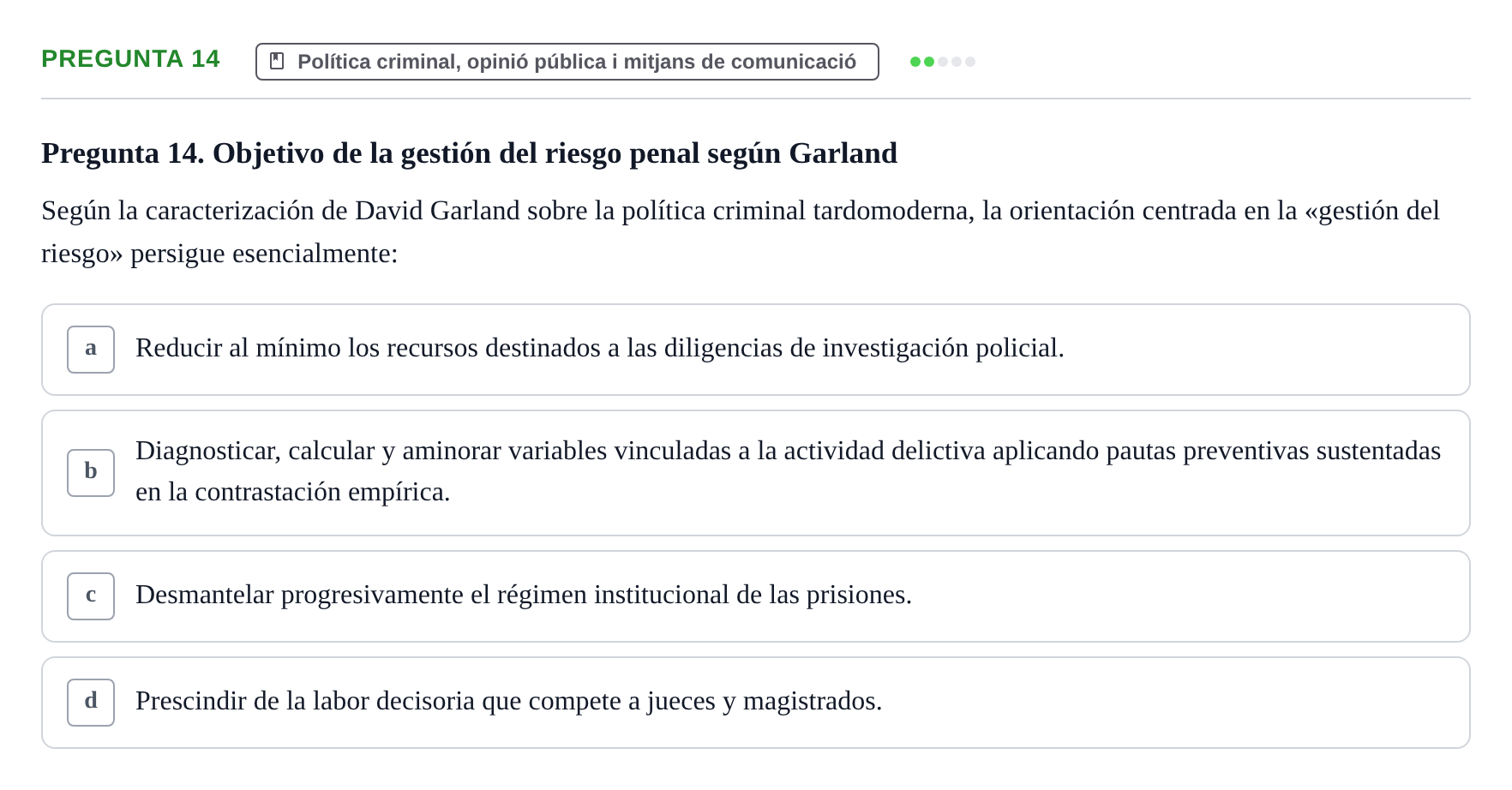 Enunciado: Pregunta 14