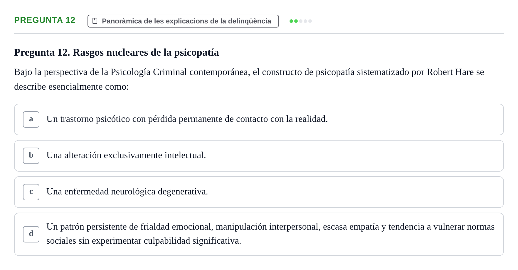 Enunciado: Pregunta 12