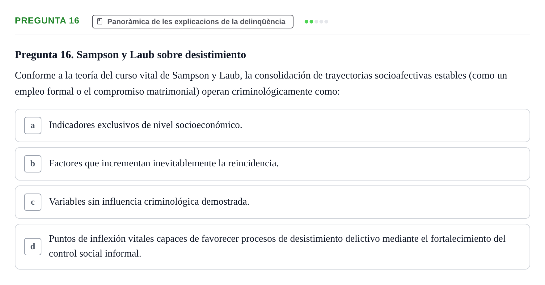 Enunciado: Pregunta 16