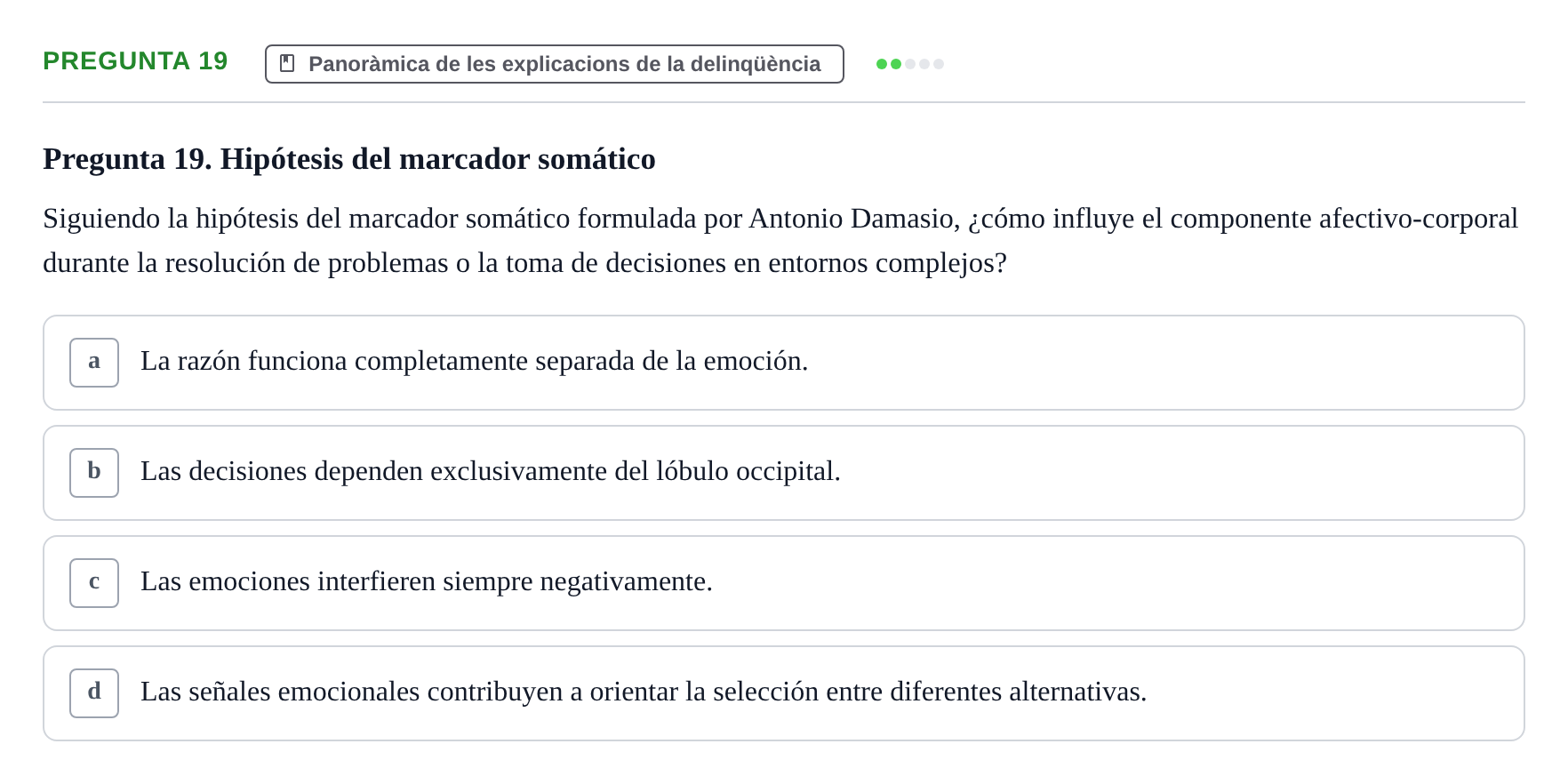 Enunciado: Pregunta 19