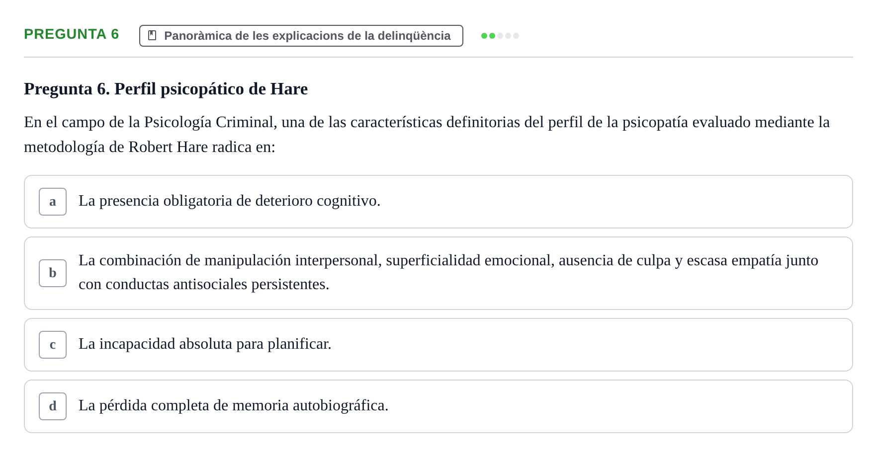 Enunciado: Pregunta 6