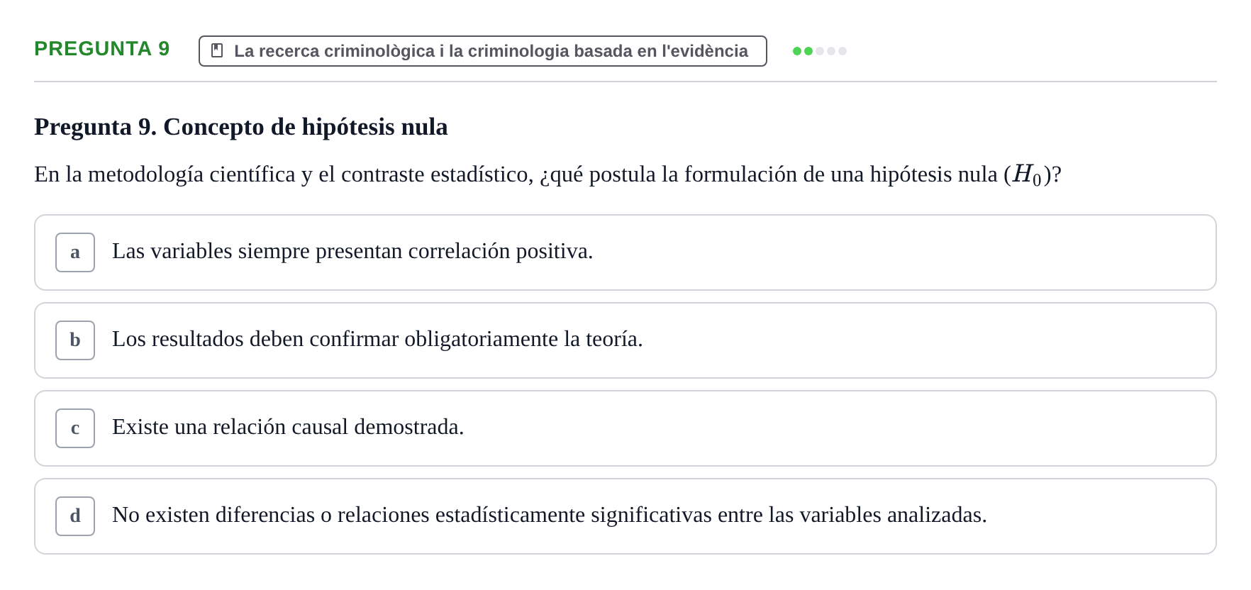 Enunciado: Pregunta 9