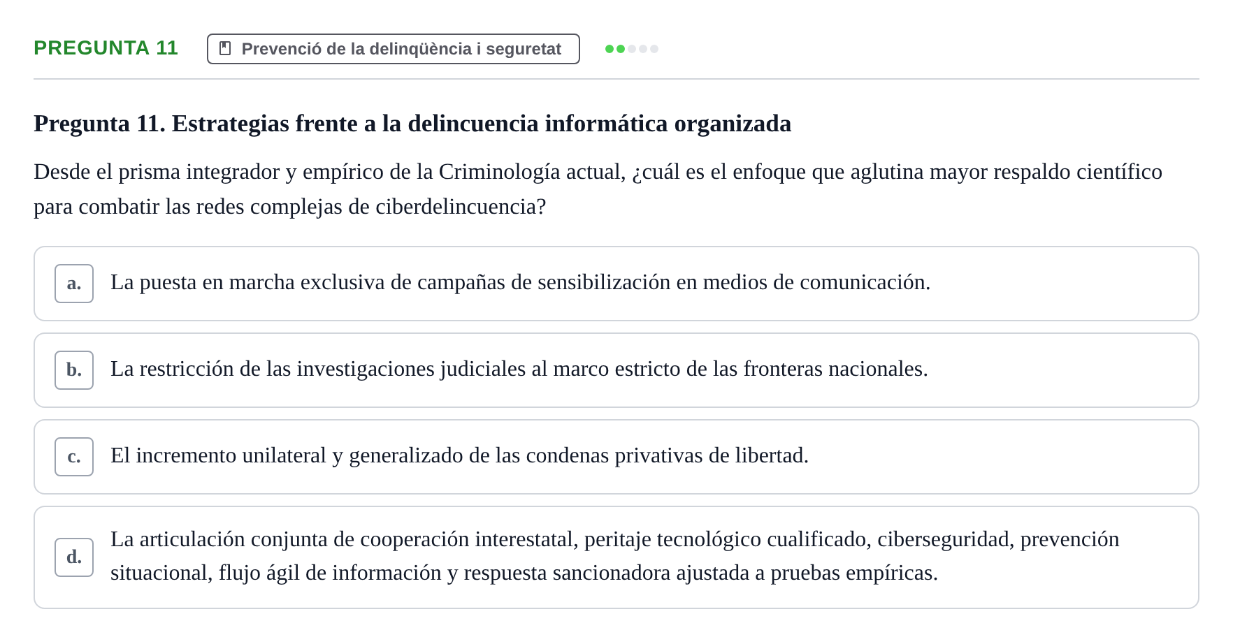 Enunciado: Pregunta 11