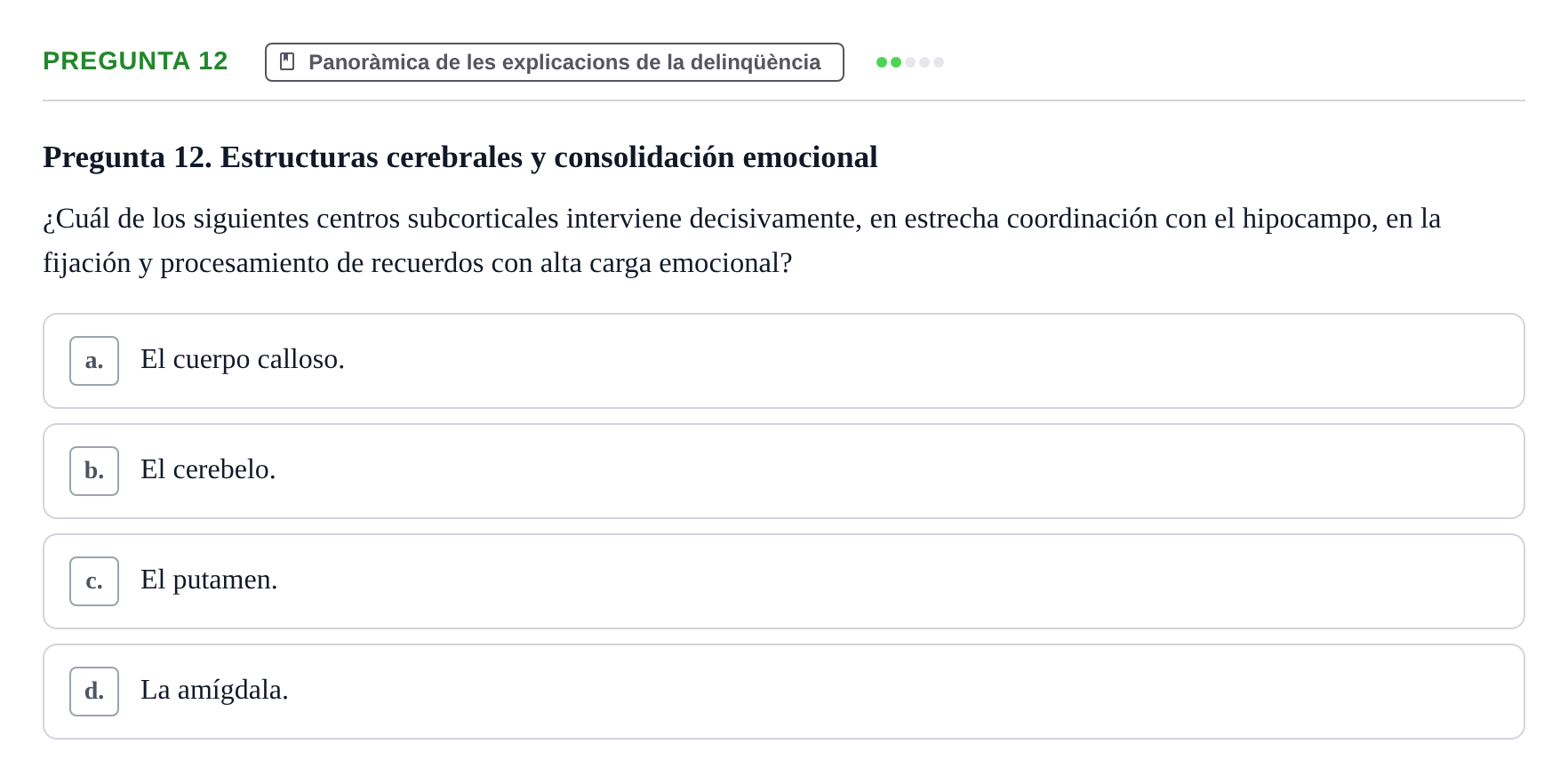 Enunciado: Pregunta 12