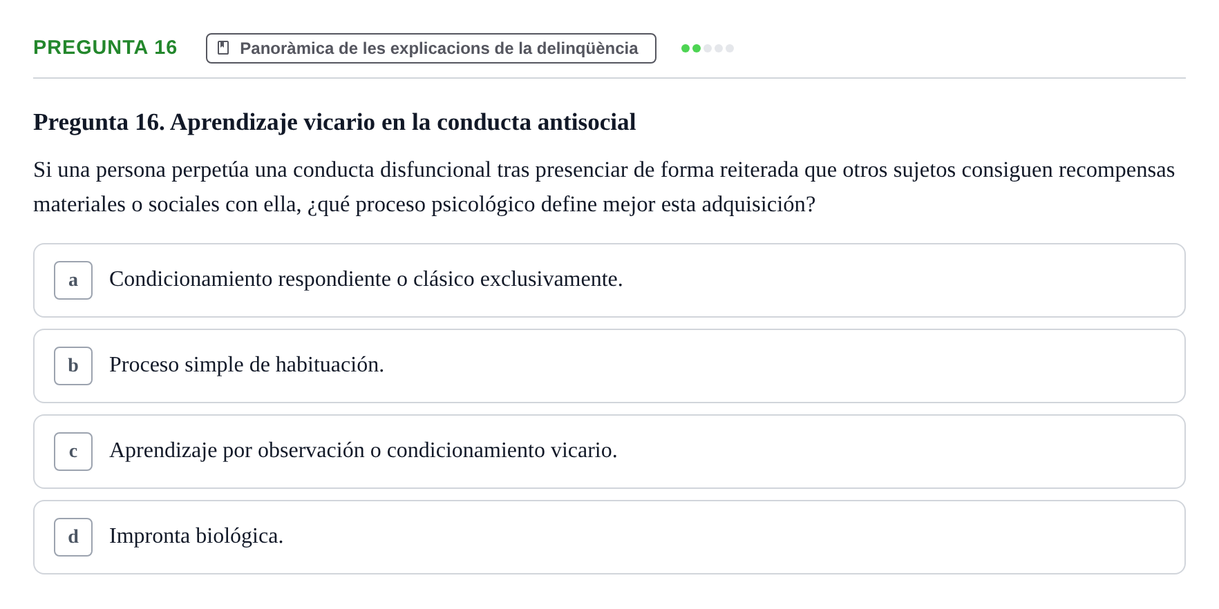Enunciado: Pregunta 16