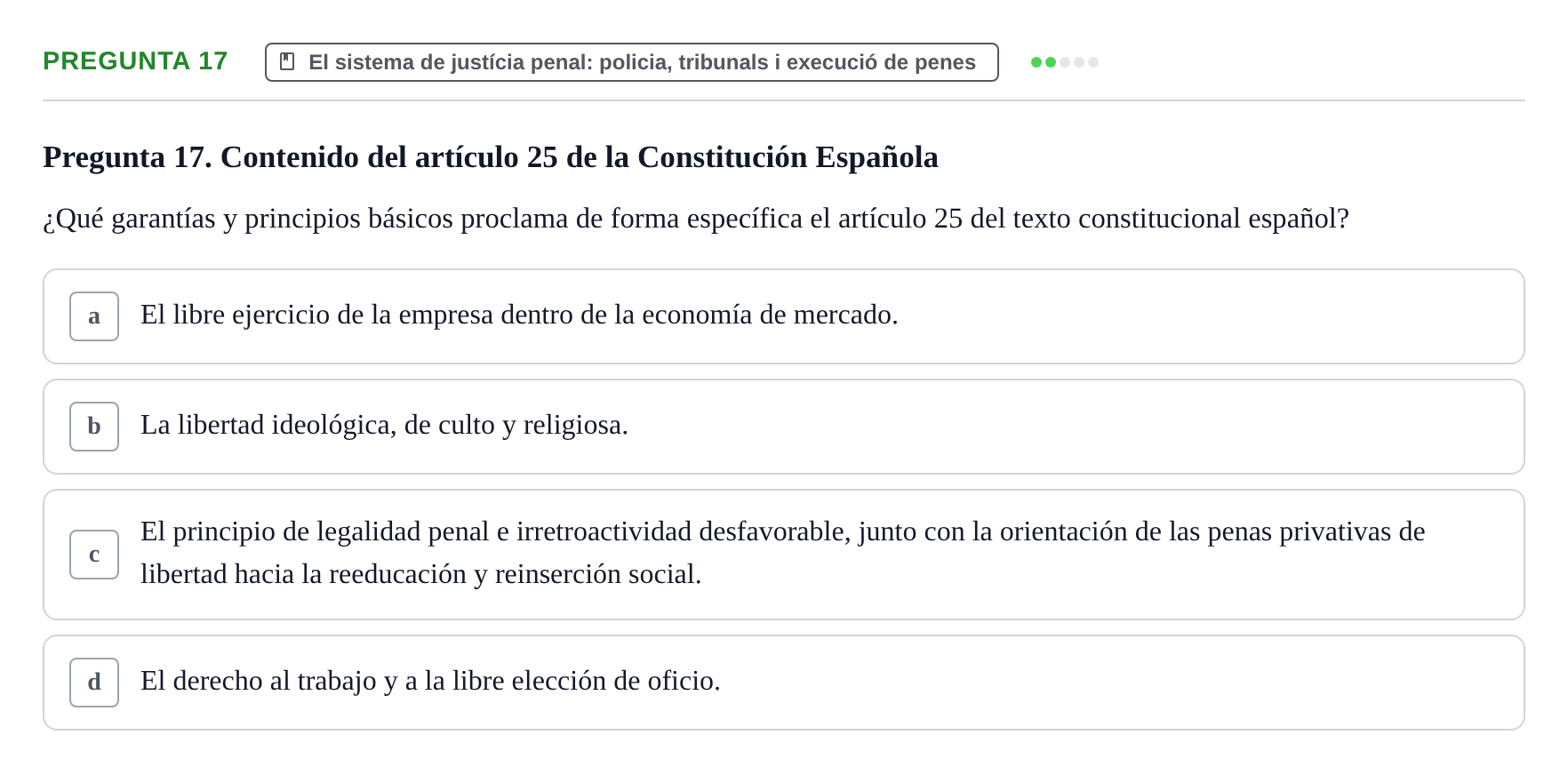 Enunciado: Pregunta 17