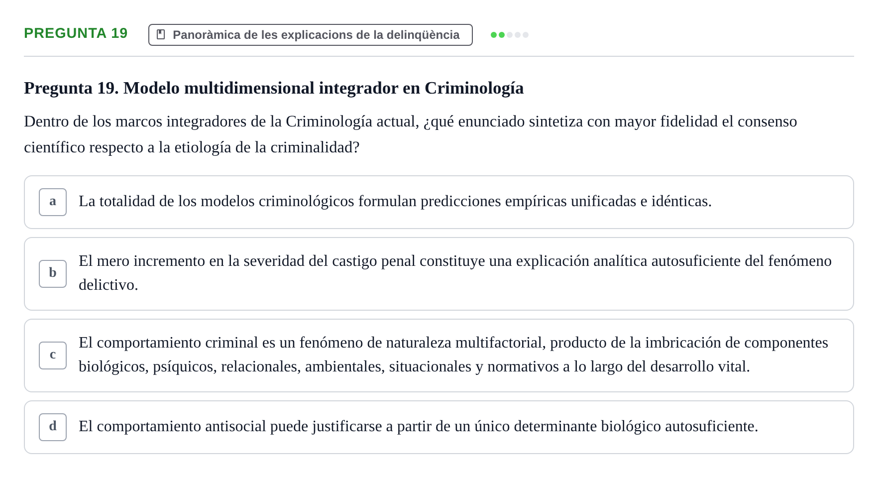 Enunciado: Pregunta 19