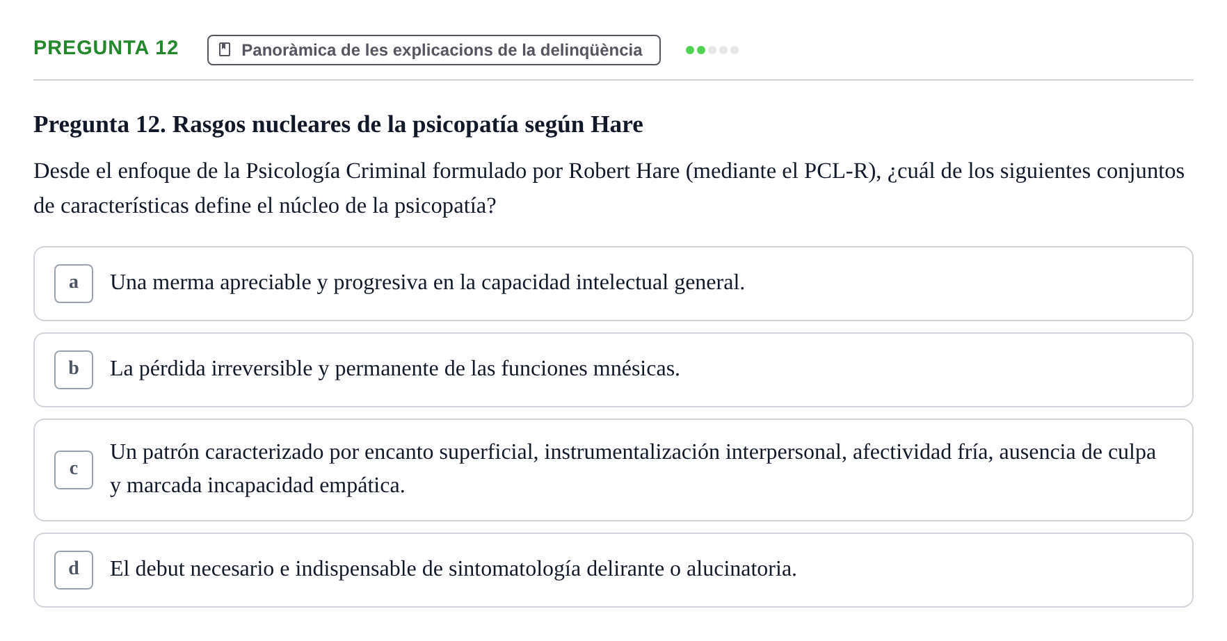 Enunciado: Pregunta 12