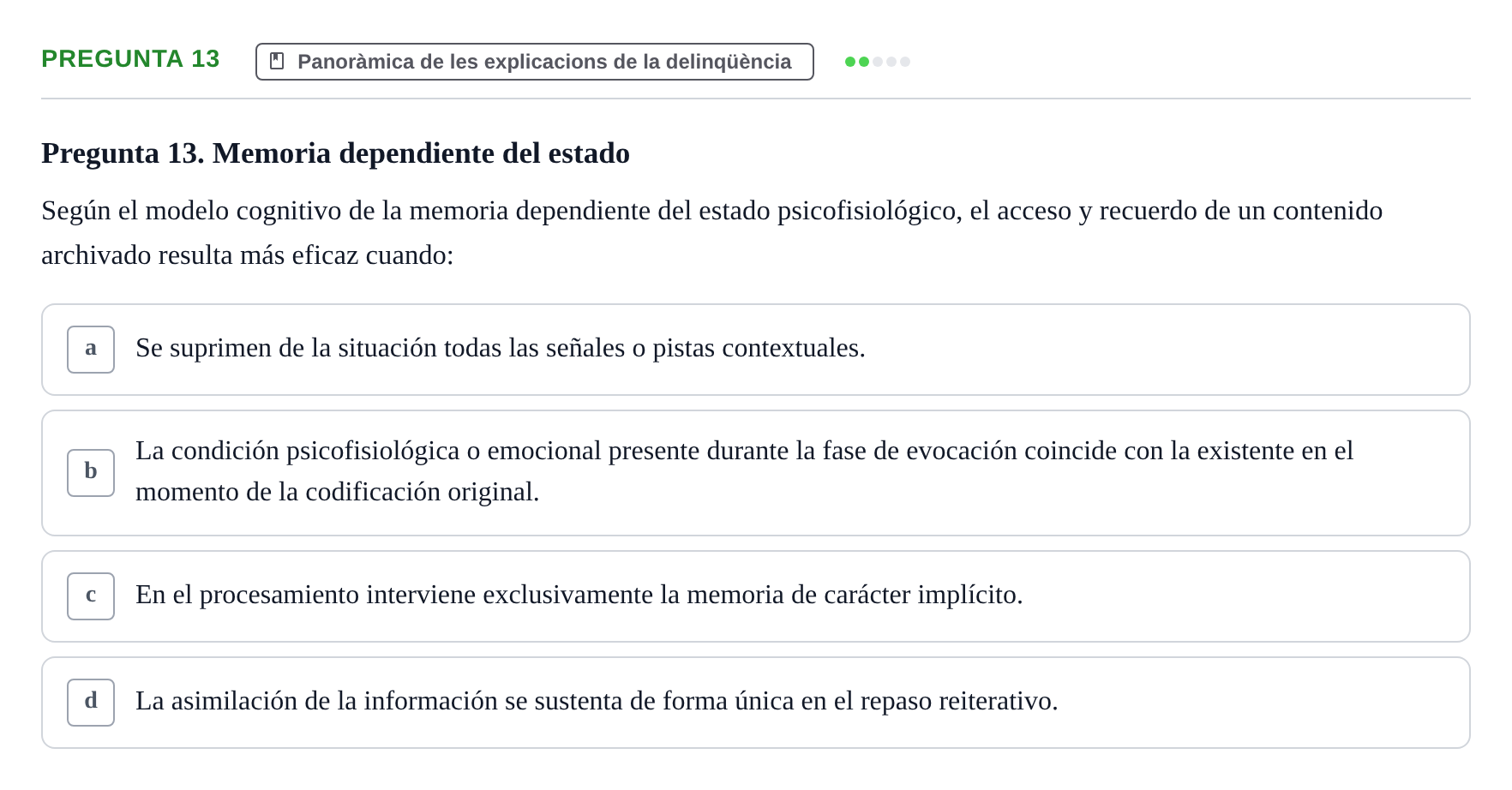 Enunciado: Pregunta 13