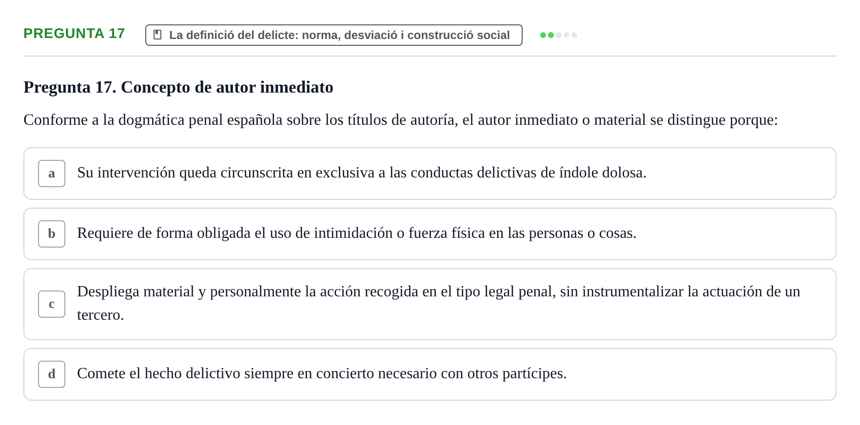 Enunciado: Pregunta 17