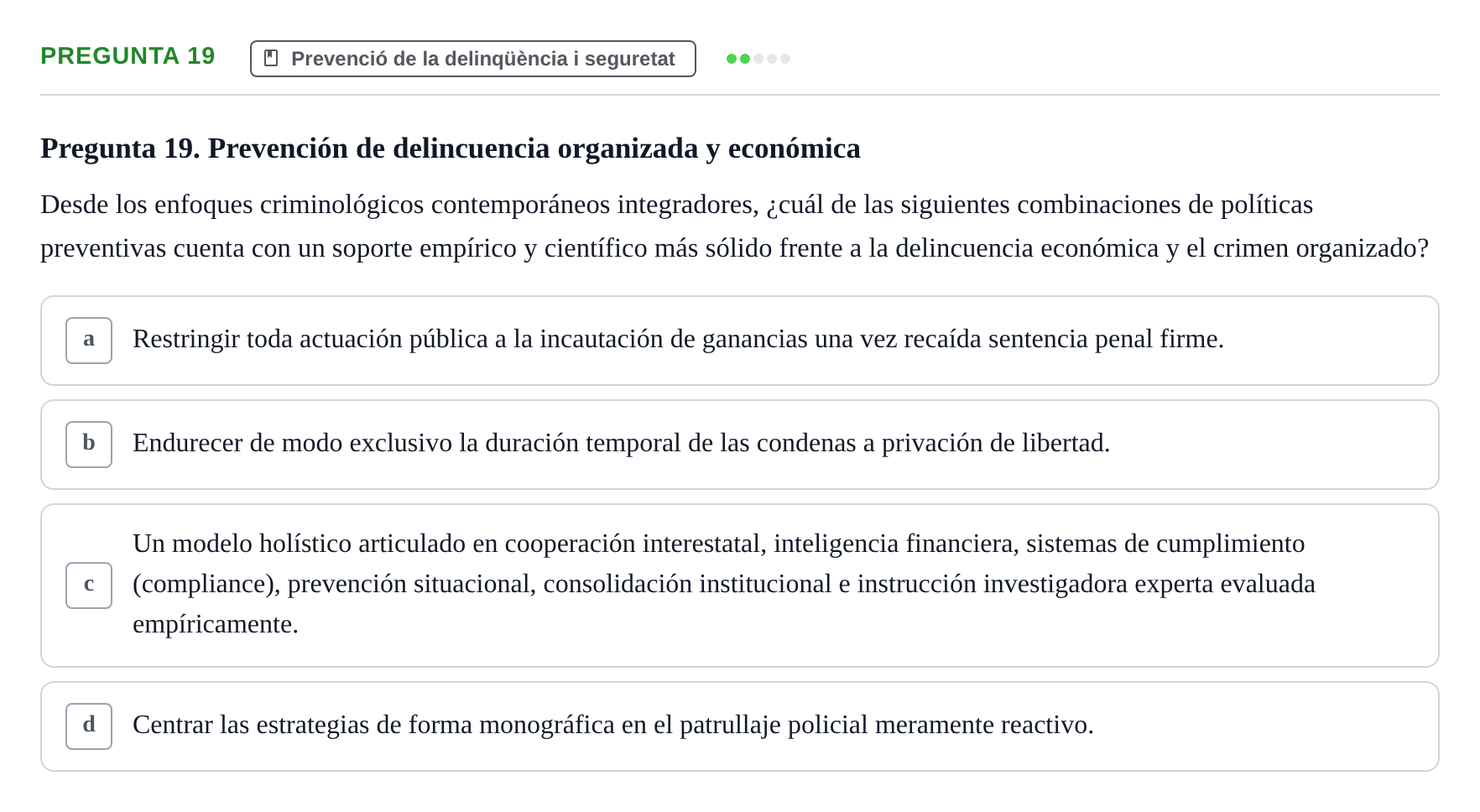 Enunciado: Pregunta 19