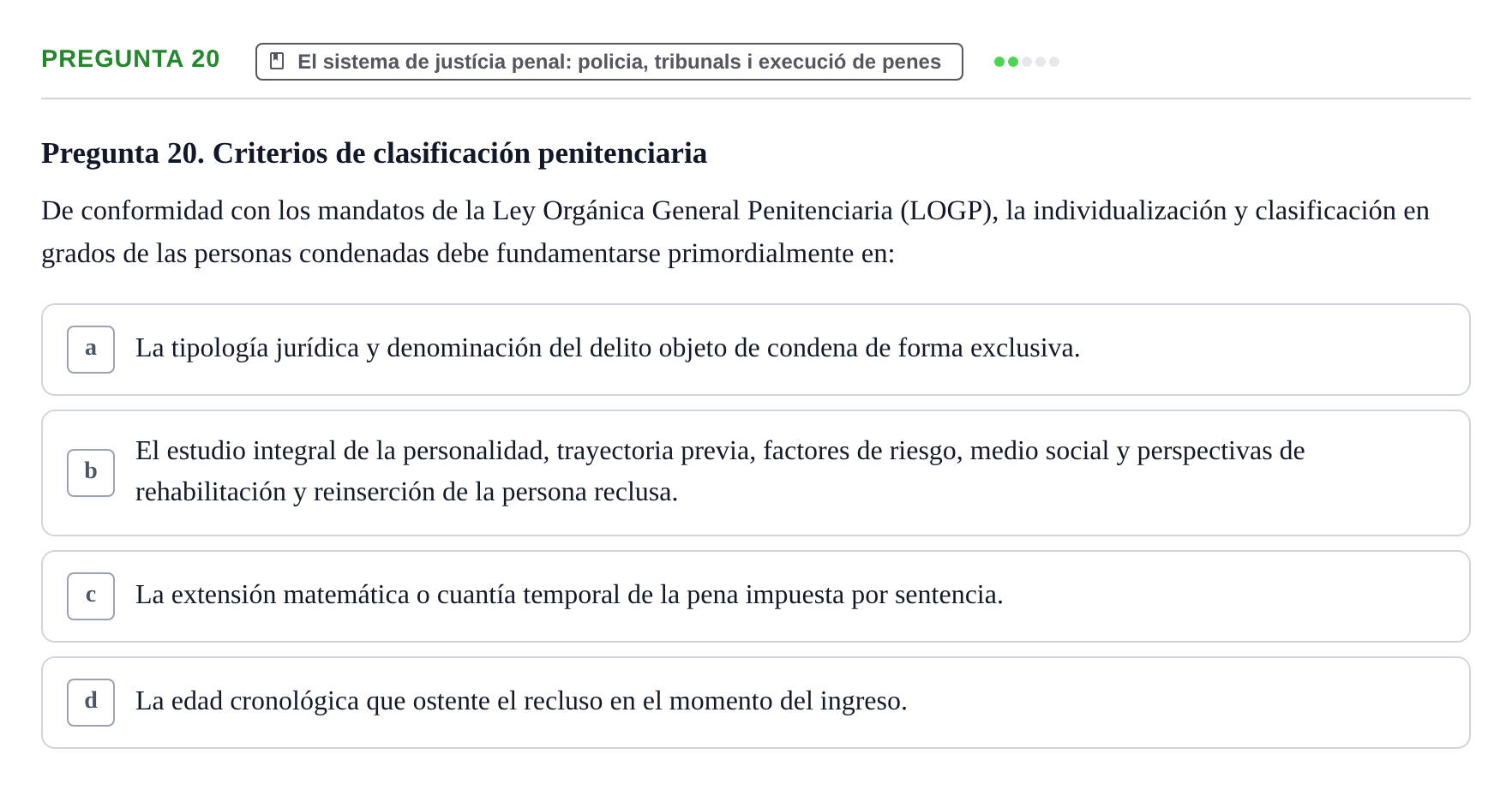 Enunciado: Pregunta 20
